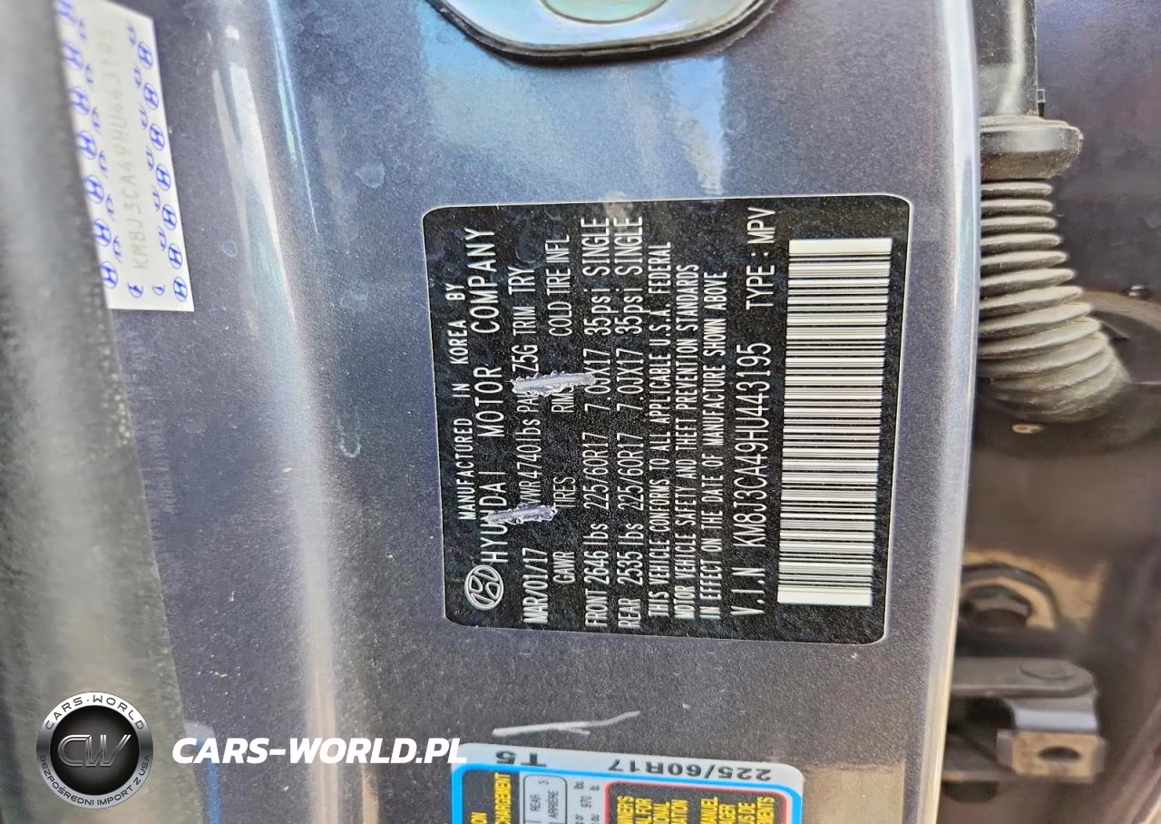2017 Hyundai Tucson Se VIN:KM8J3CA49HU443195 - 12