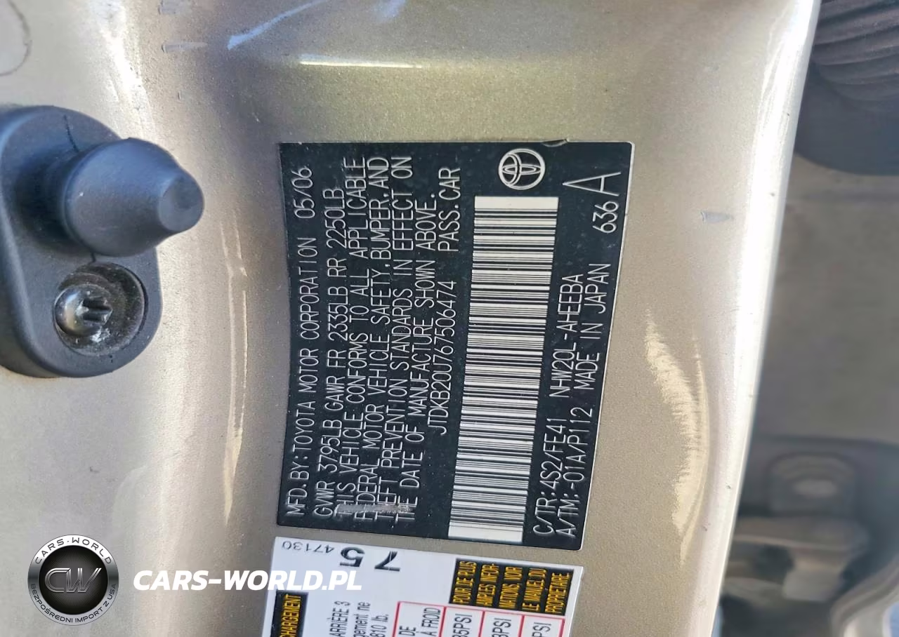 2006 Toyota Prius Base VIN:JTDKB20U767506474 - 12
