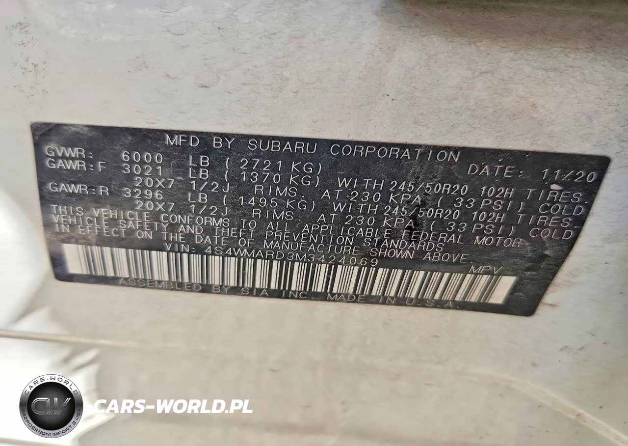 2021 Subaru Ascent Touring VIN:4S4WMARD3M3424069 - 14