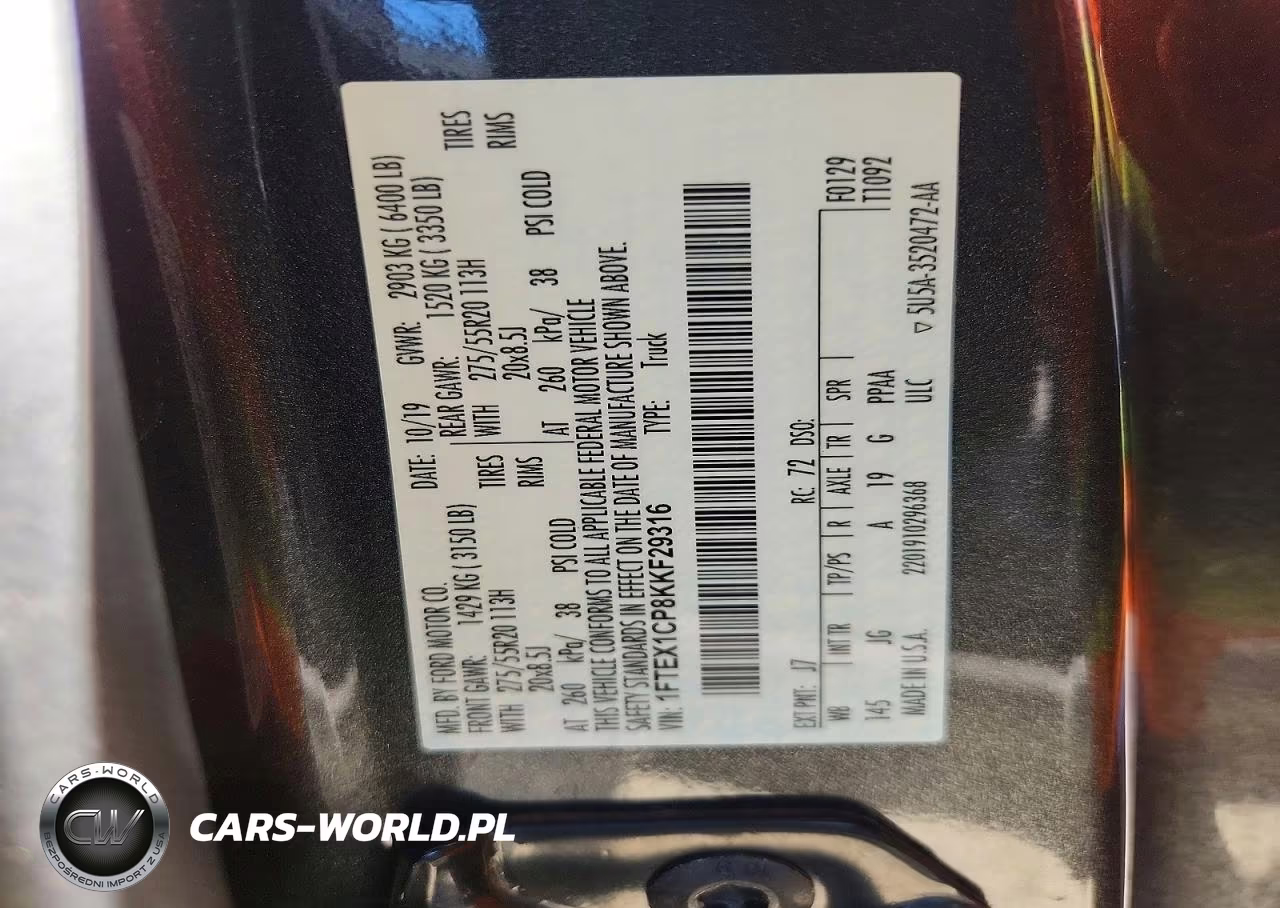 2019 Ford F150 Super Cab VIN:1FTEX1CP8KKF29316 - 12