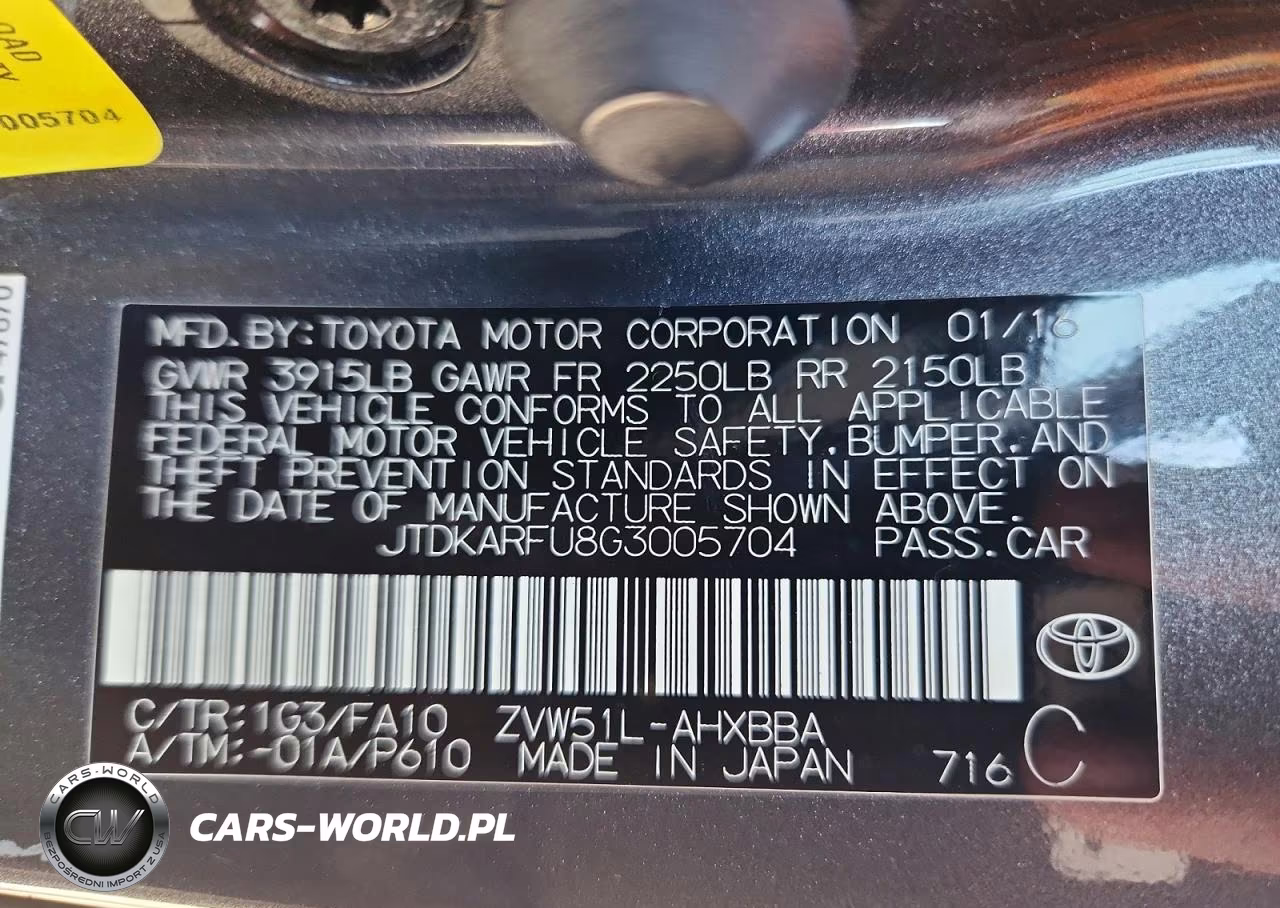 2016 Toyota Prius Two Eco VIN:JTDKARFU8G3005704 - 12