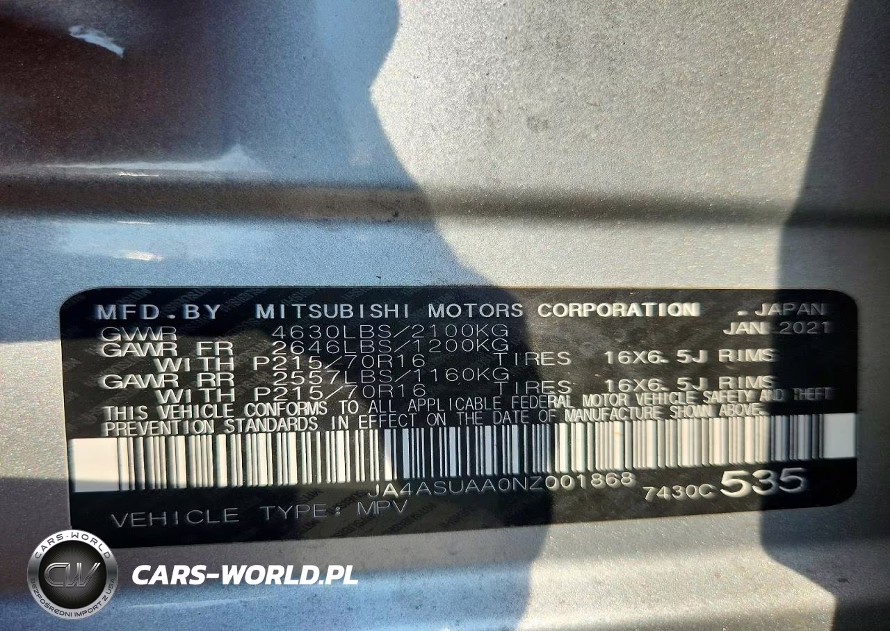 2022 Mitsubishi Eclipse Cross Es VIN:JA4ASUAA0NZ001868 - 13