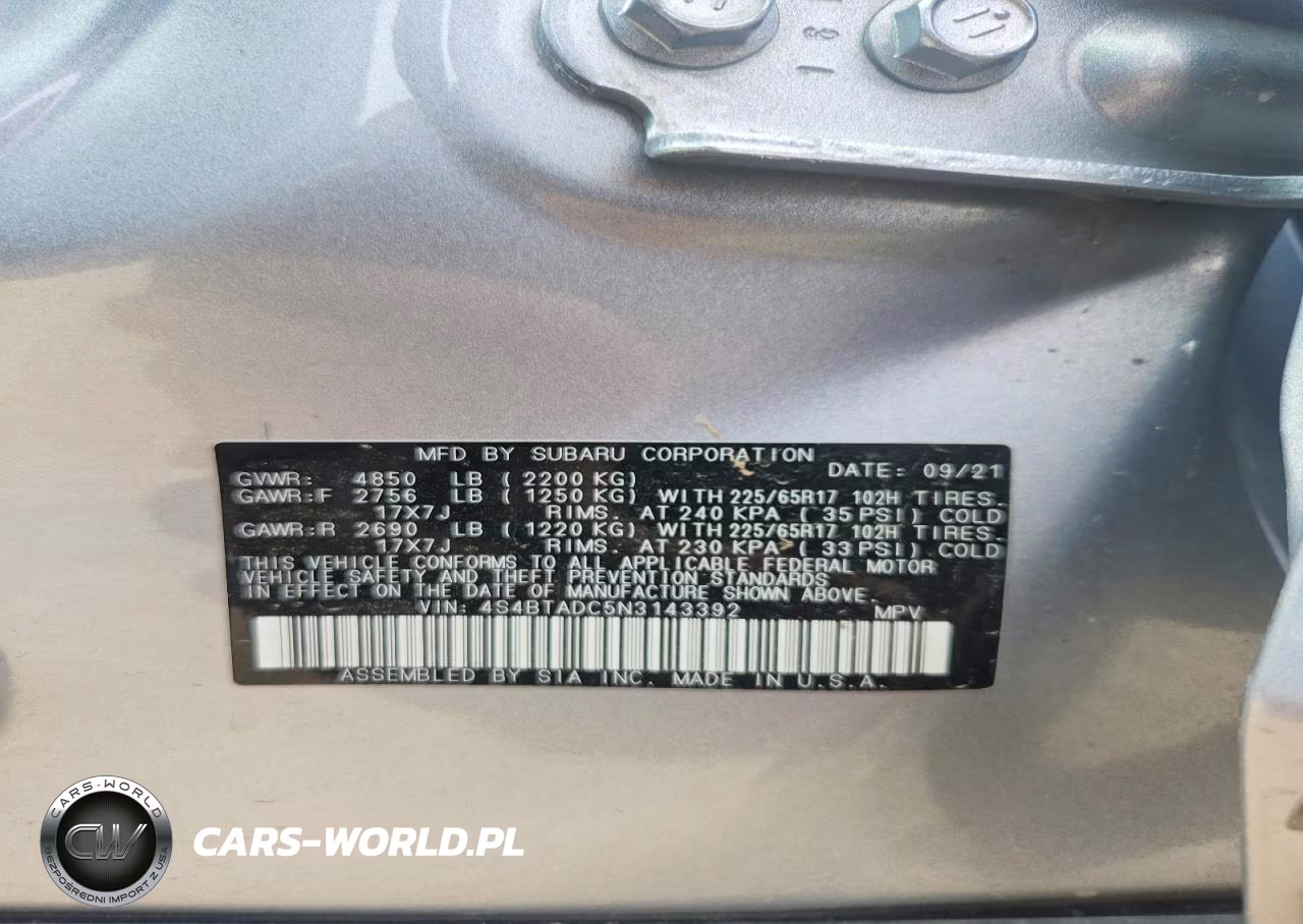 2022 Subaru Outback Premium VIN:4S4BTADC5N3143392 - 12