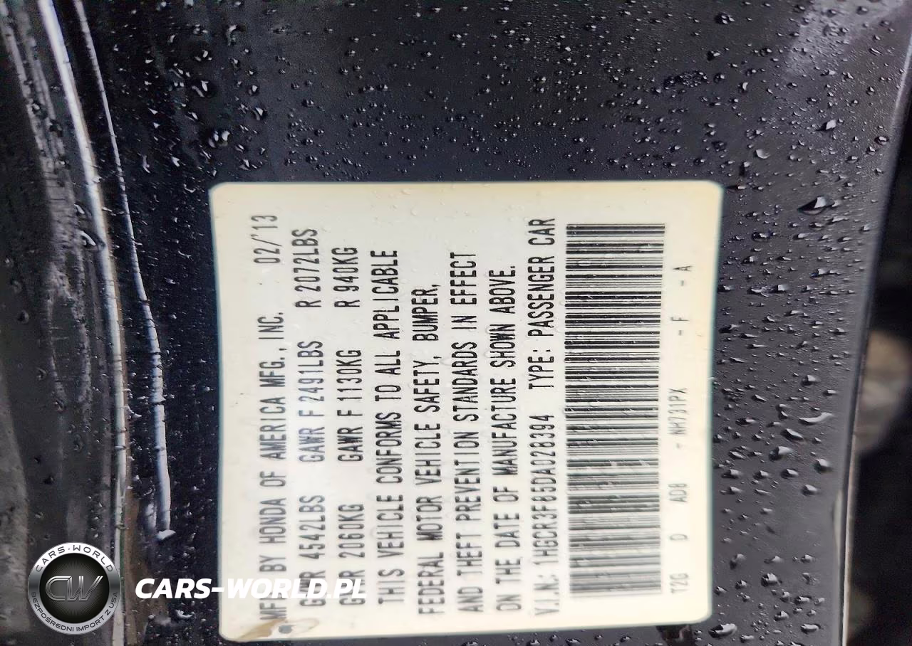 2013 Honda Accord Exl VIN:1HGCR3F85DA028394 - 12