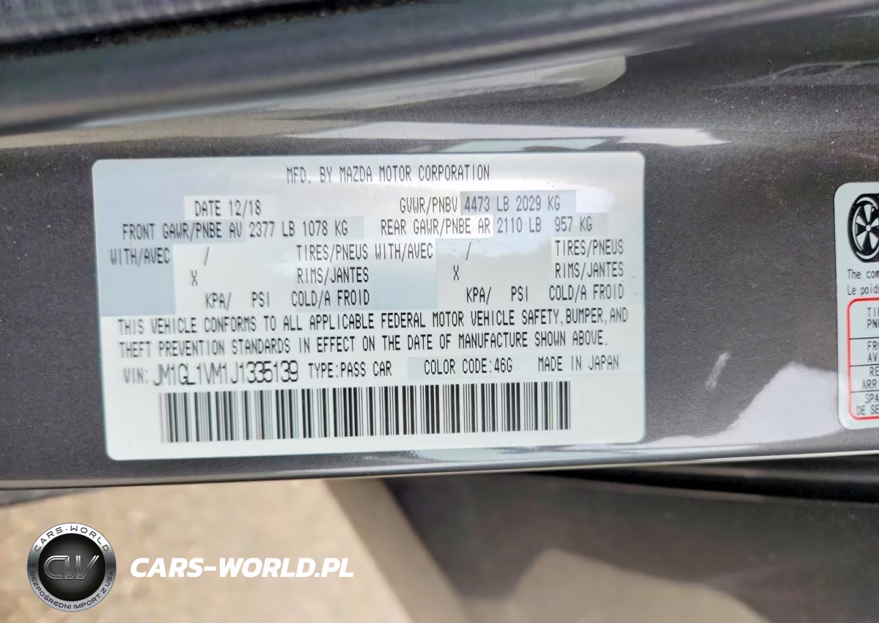2018 Mazda 6 Touring VIN:JM1GL1VM1J1335139 - 12