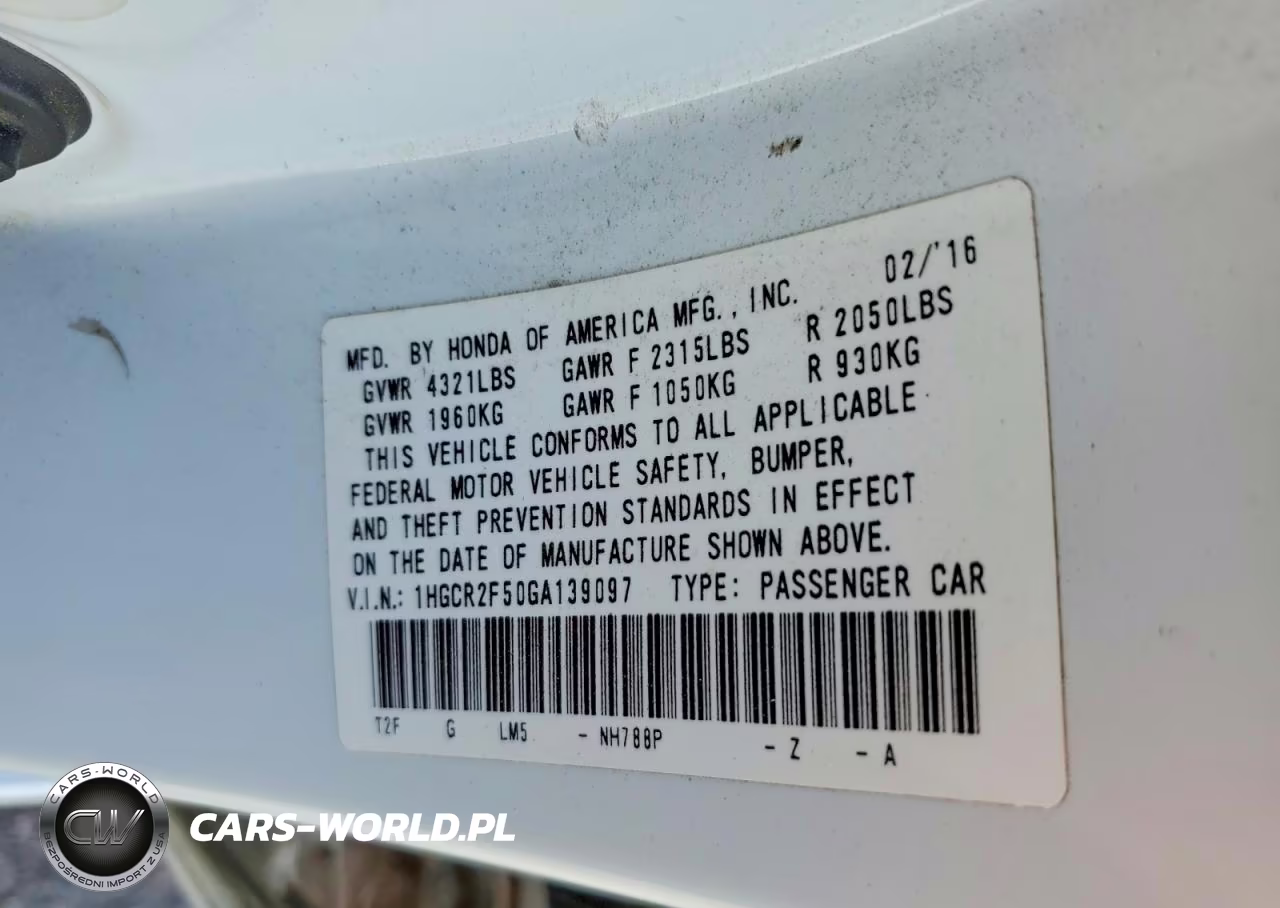 2016 Honda Accord Sport VIN:1HGCR2F50GA139097 - 12