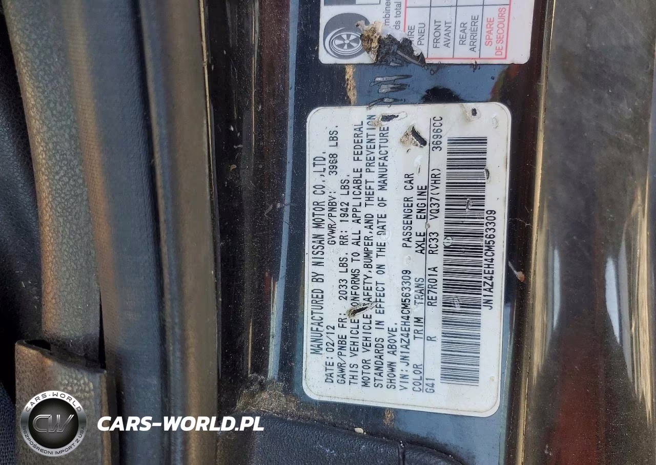 2012 Nissan 370Z Base VIN:JN1AZ4EH4CM563309 - 12