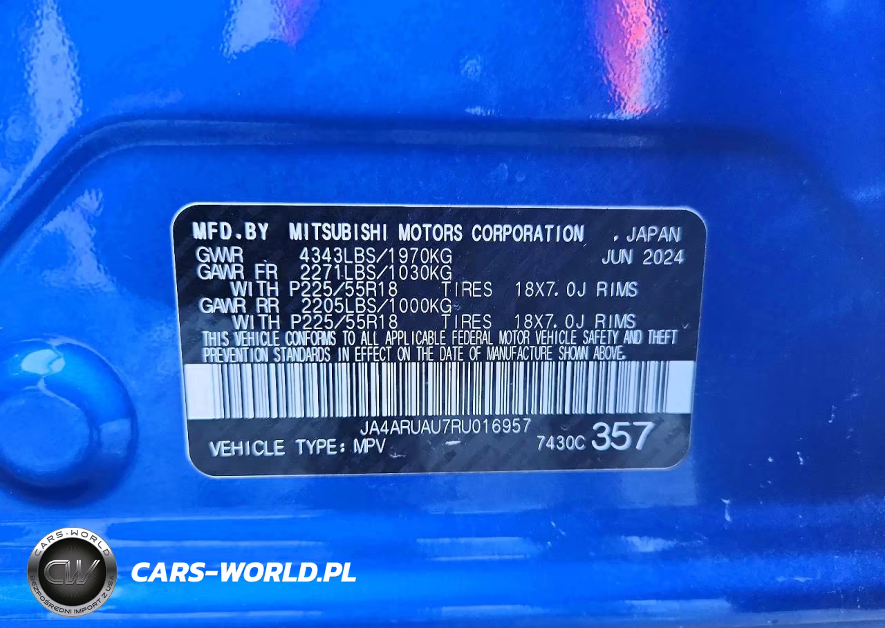 2024 Mitsubishi Outlander Sport S-Se VIN:JA4ARUAU7RU016957 - 13