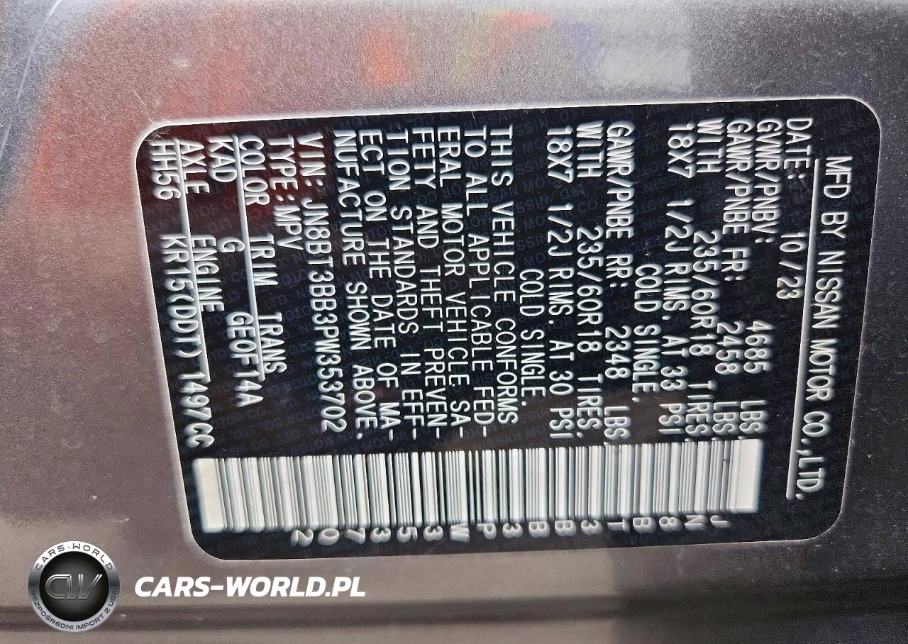 2023 Nissan Rogue Sv VIN:JN8BT3BB3PW353702 - 13