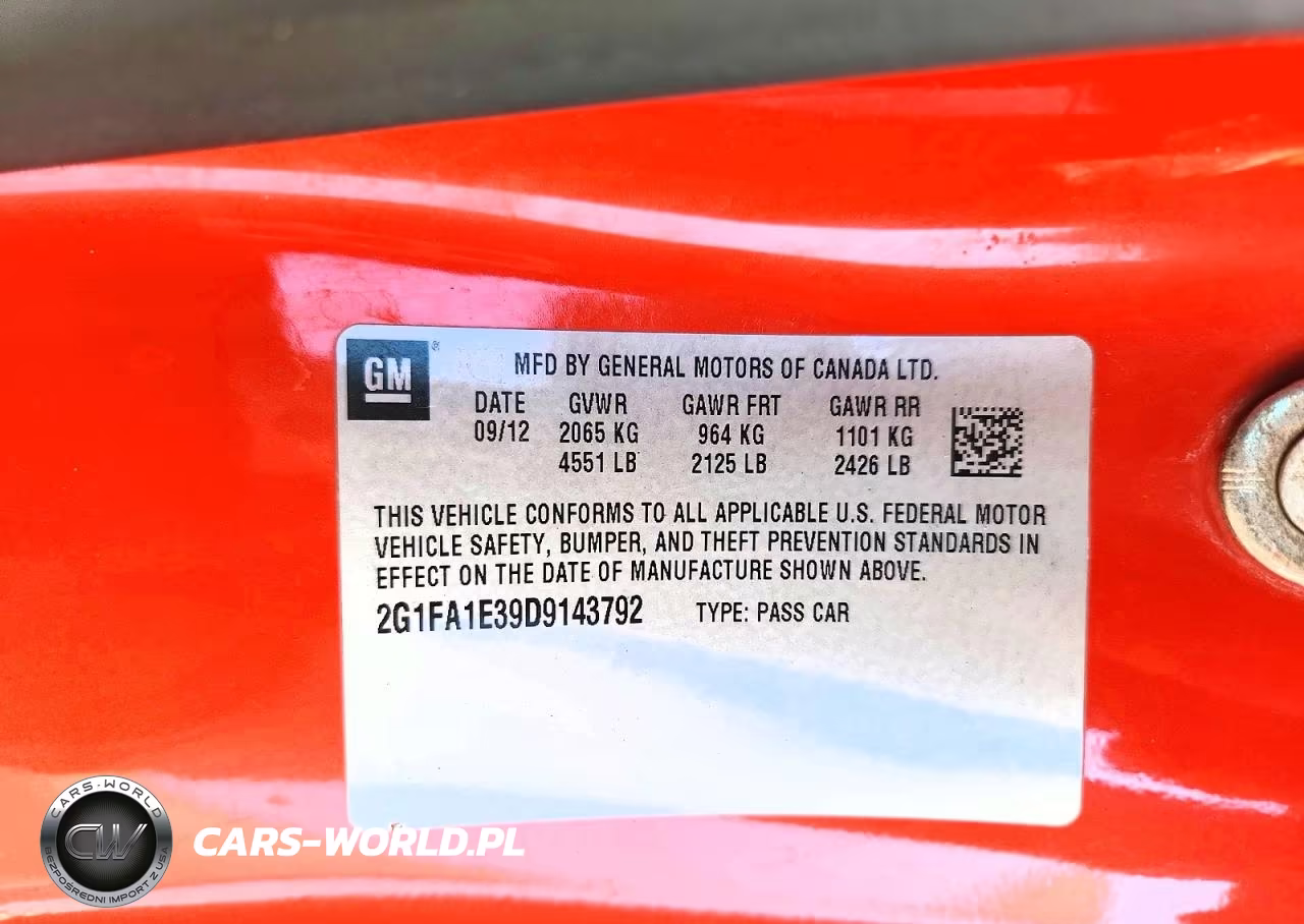 2013 Chevrolet Camaro Ls VIN:2G1FA1E39D9143792 - 12