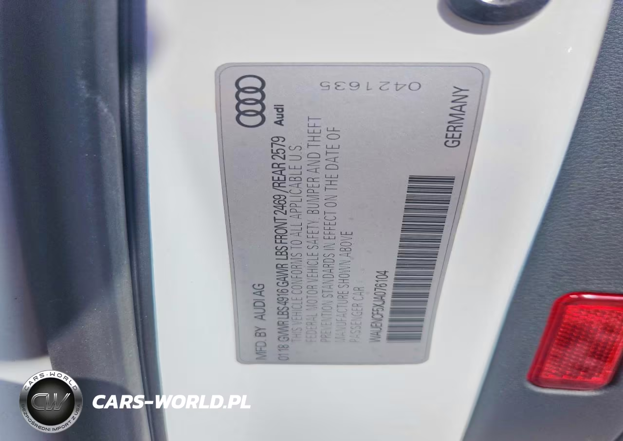 2018 Audi A5 Premium Plus S-Line VIN:WAUENCF5XJA076104 - 12