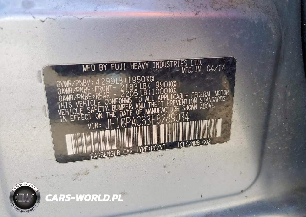 2014 Subaru Impreza VIN:JF1GPAC63E8289034 - 13