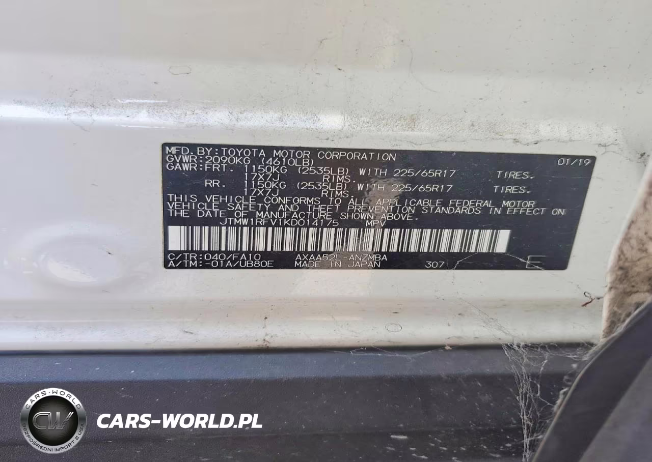 2019 Toyota Rav4 Xle VIN:JTMW1RFV1KD014175 - 13