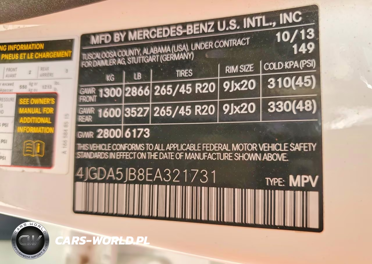 2014 Mercedes-Benz Ml 350 VIN:4JGDA5JB8EA321731 - 13