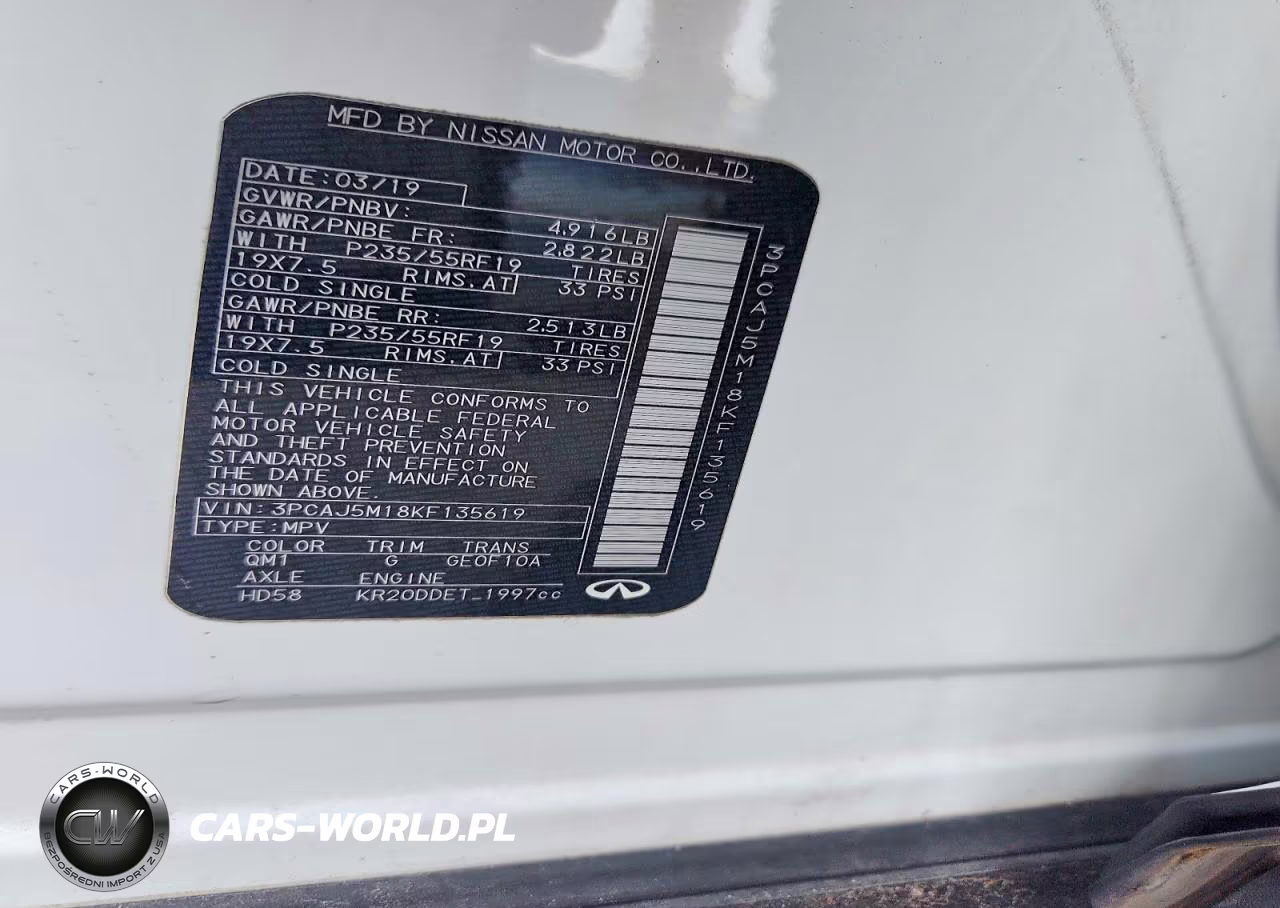 2019 Infiniti Qx50 Luxe VIN:3PCAJ5M18KF135619 - 13
