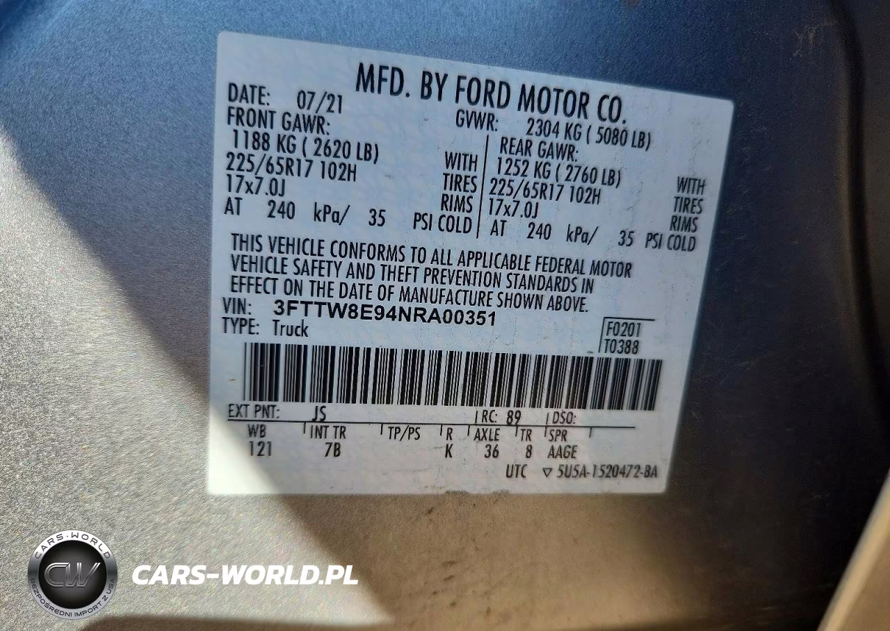 2022 Ford Maverick Xl VIN:3FTTW8E94NRA00351 - 12