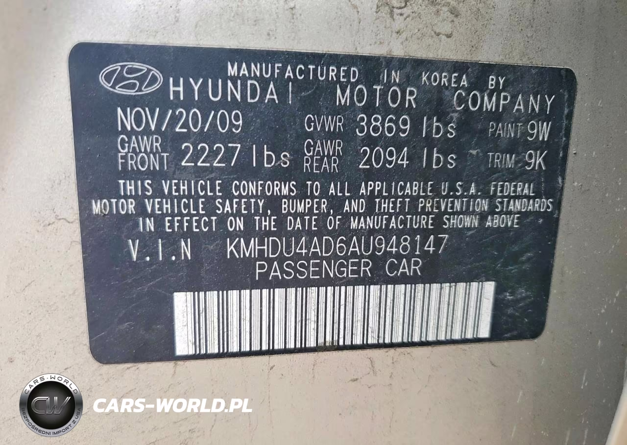 2010 Hyundai Elantra Gls VIN:KMHDU4AD6AU948147 - 13