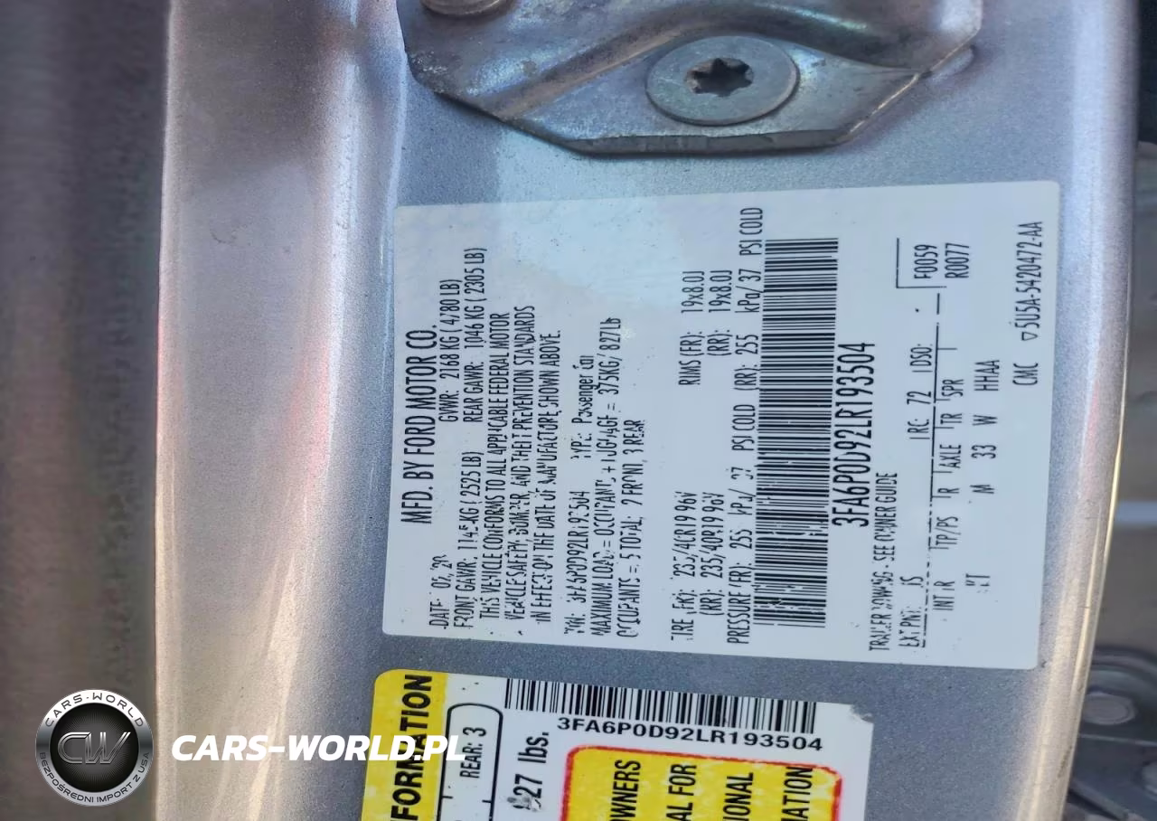 2020 Ford Fusion Titanium VIN:3FA6P0D92LR193504 - 12