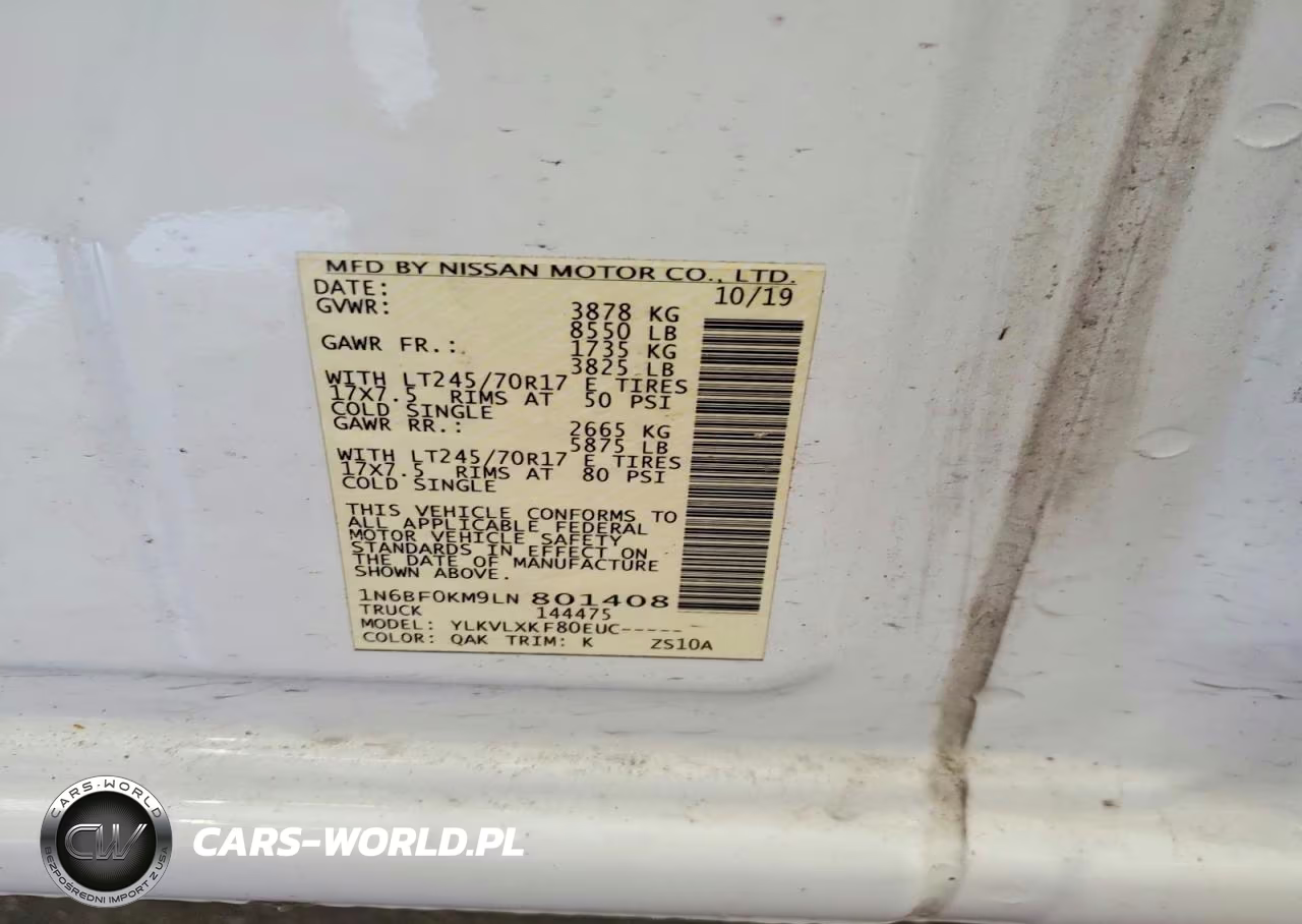 2020 Nissan Nv 1500 Sv VIN:1N6BF0KM9LN801408 - 13