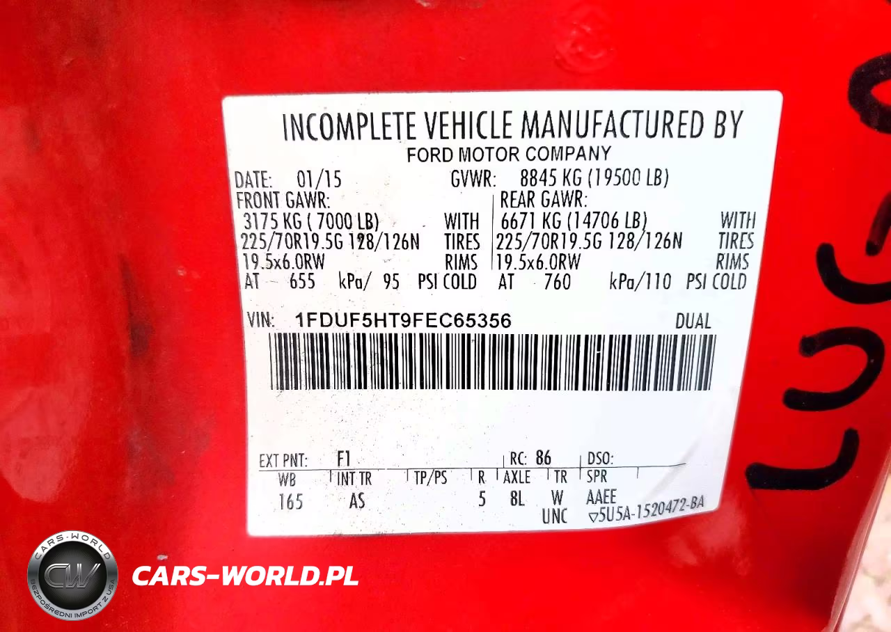 2015 Ford F550 Super Duty VIN:1FDUF5HT9FEC65356 - 13