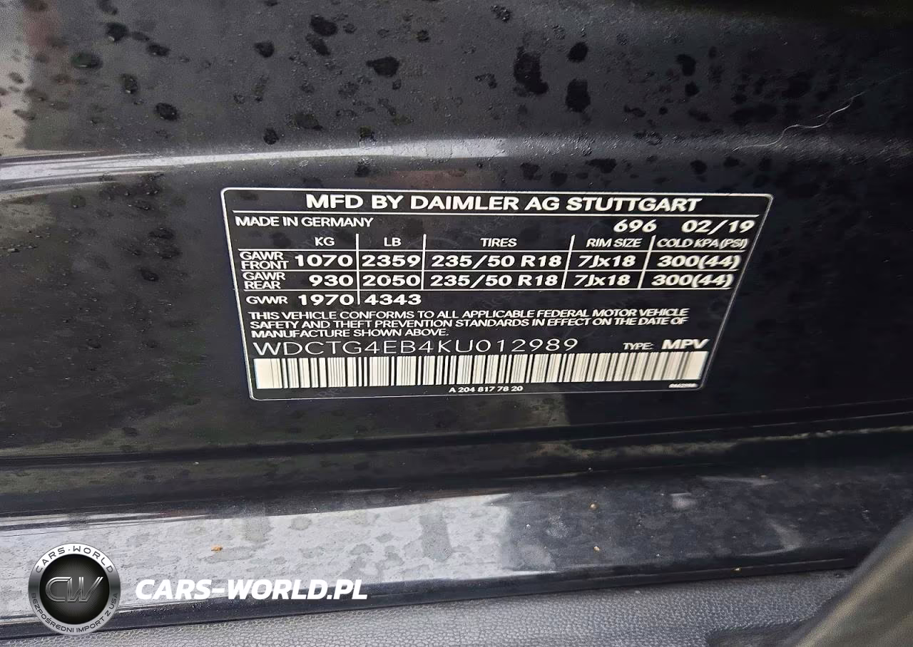 2019 Mercedes-Benz Gla VIN:WDCTG4EB4KU012989 - 13