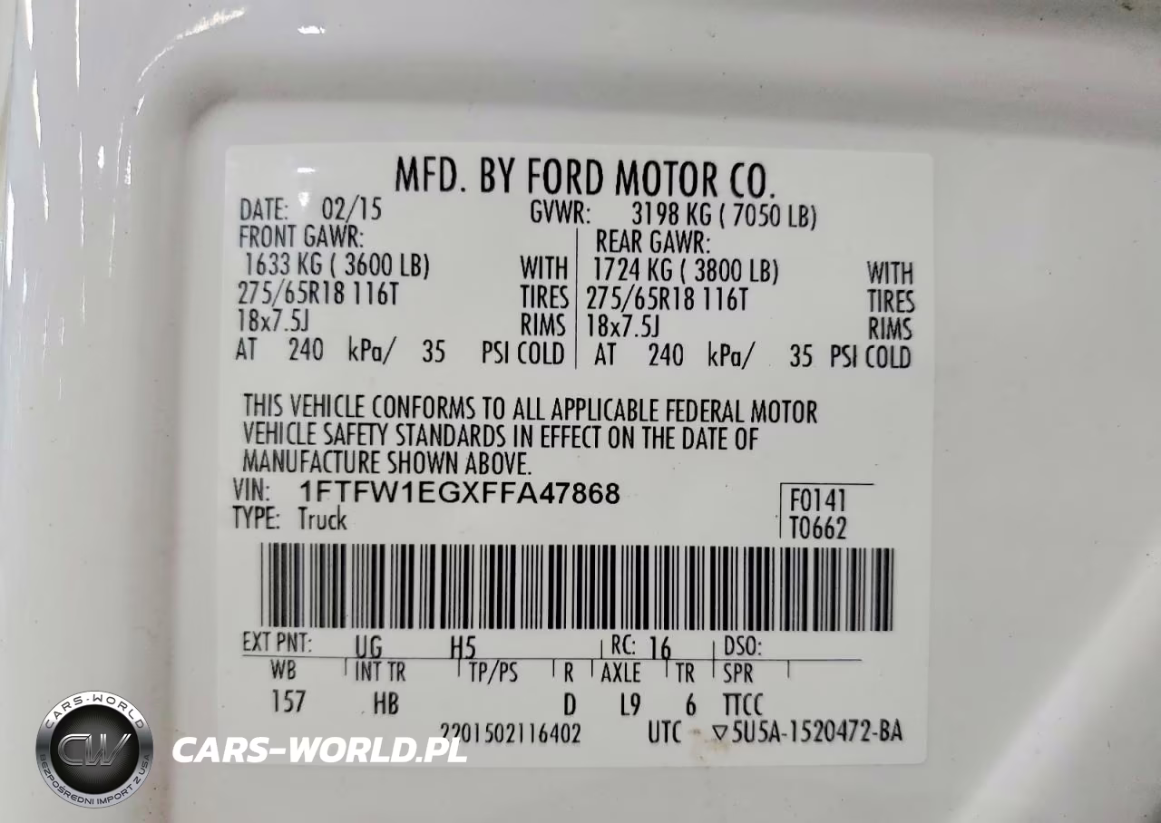 2015 Ford F150 Supercrew VIN:1FTFW1EGXFFA47868 - 12