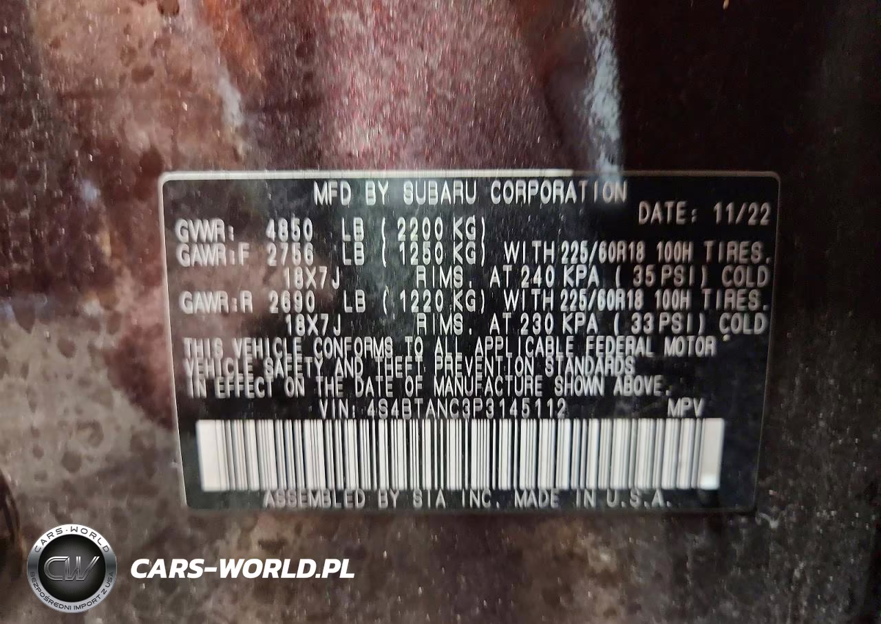 2023 Subaru Outback Limited VIN:4S4BTANC3P3145112 - 12