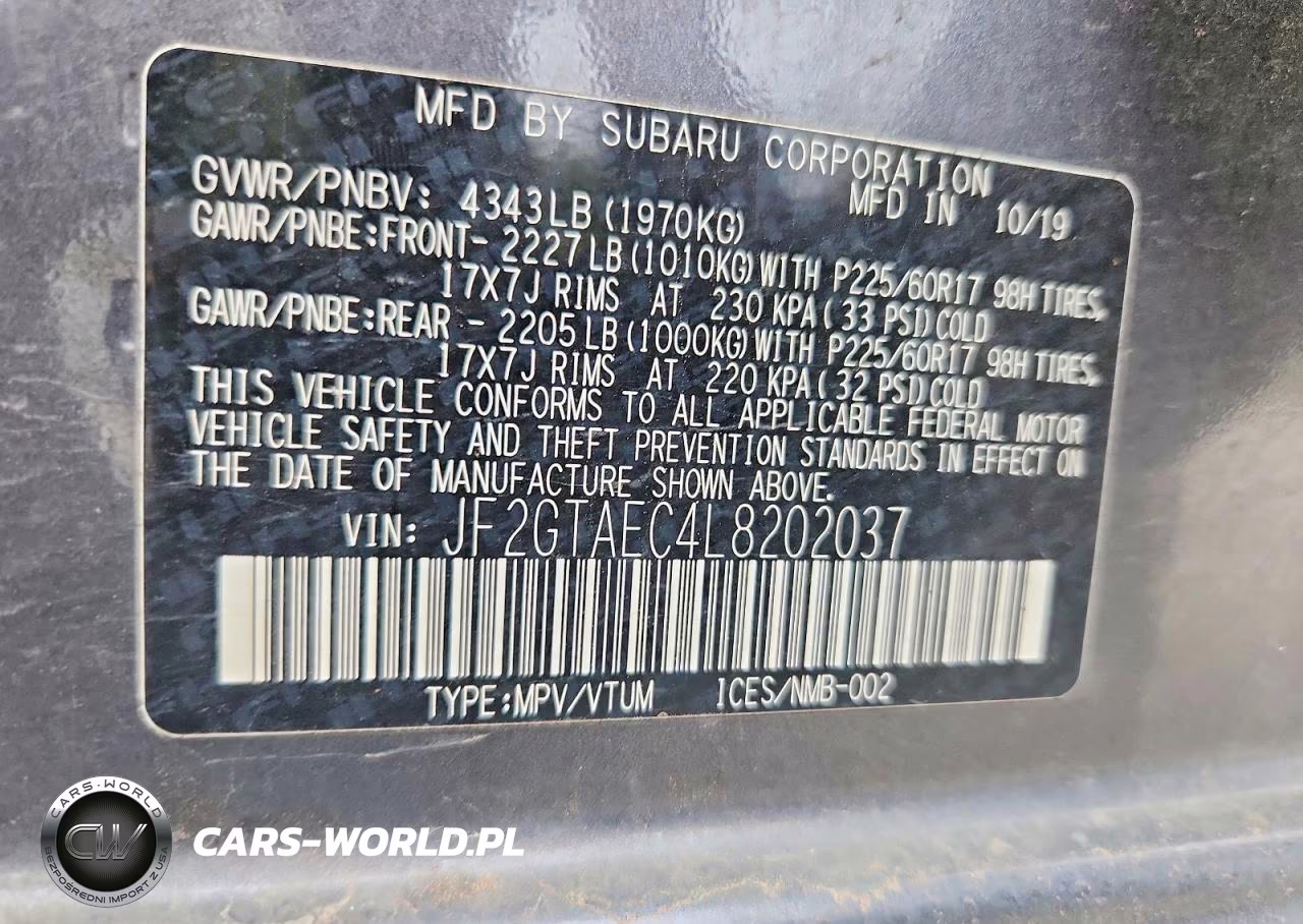 2020 Subaru Crosstrek Premium VIN:JF2GTAEC4L8202037 - 13
