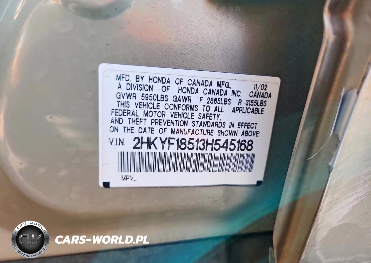 2003 Honda Pilot Exl VIN:2HKYF18513H545168 - 12