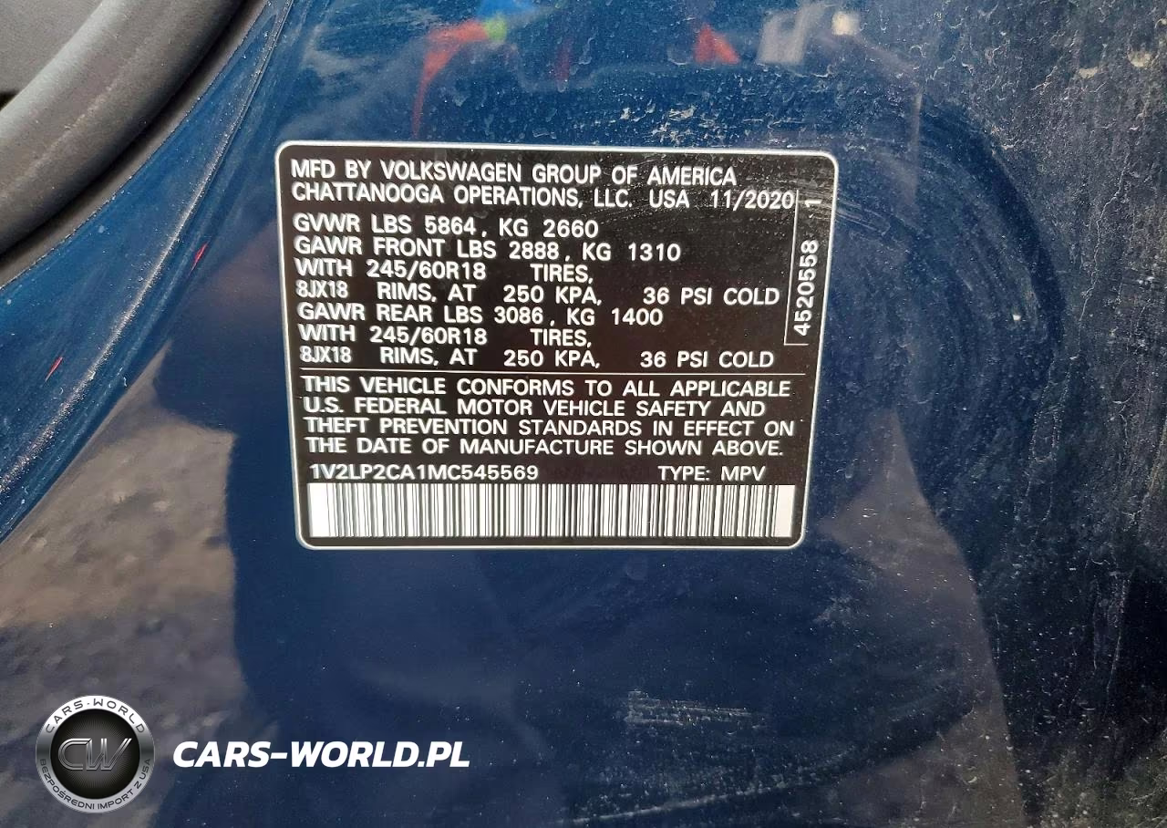 2021 Volkswagen Atlas Se VIN:1V2LP2CA1MC545569 - 14