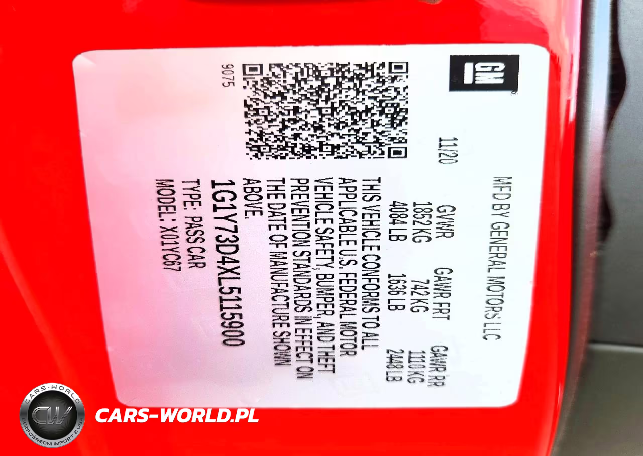 2020 Chevrolet Corvette Stingray 2Lt VIN:1G1Y73D4XL5115900 - 12