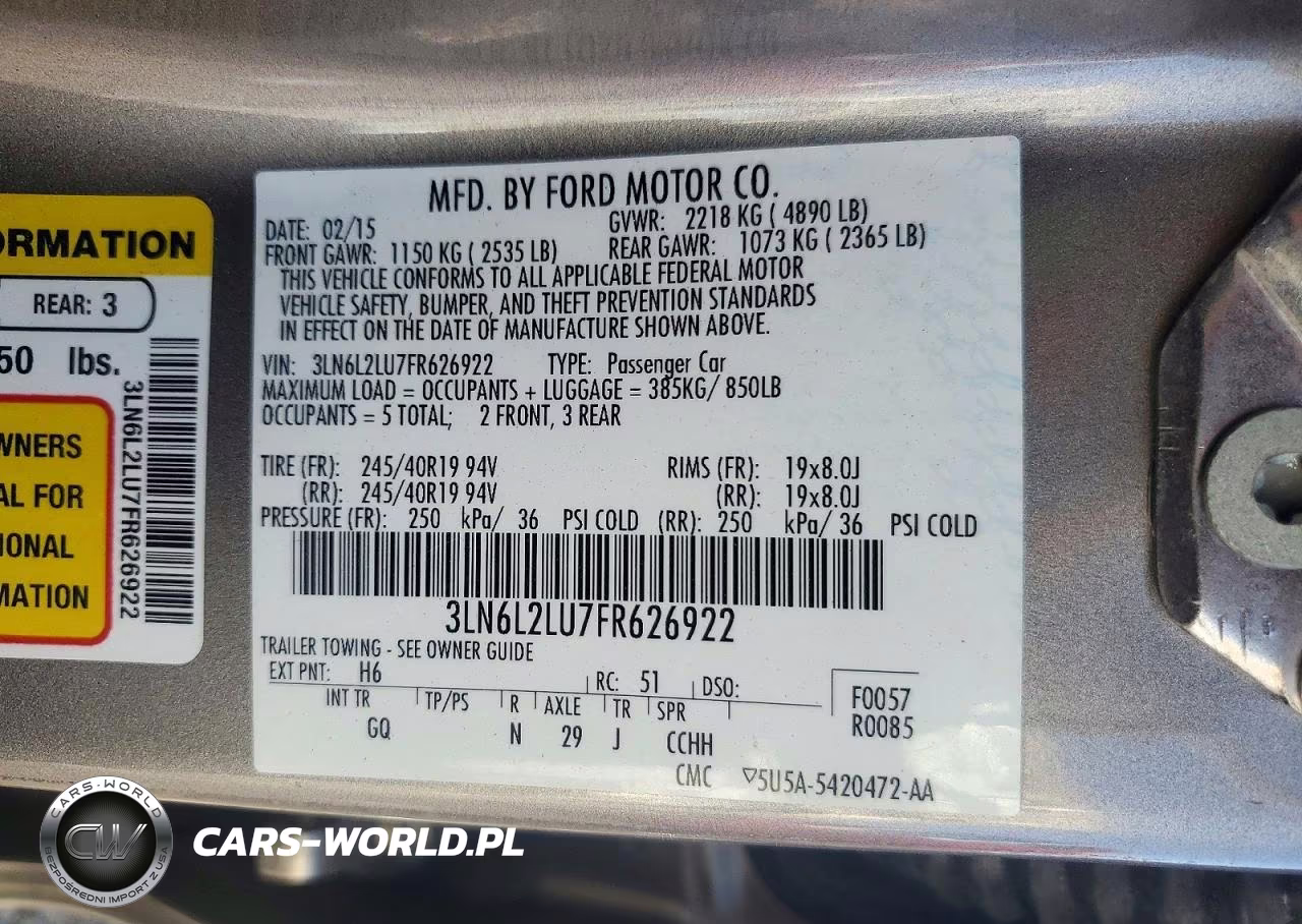 2015 Lincoln Mkz Hybrid VIN:3LN6L2LU7FR626922 - 12