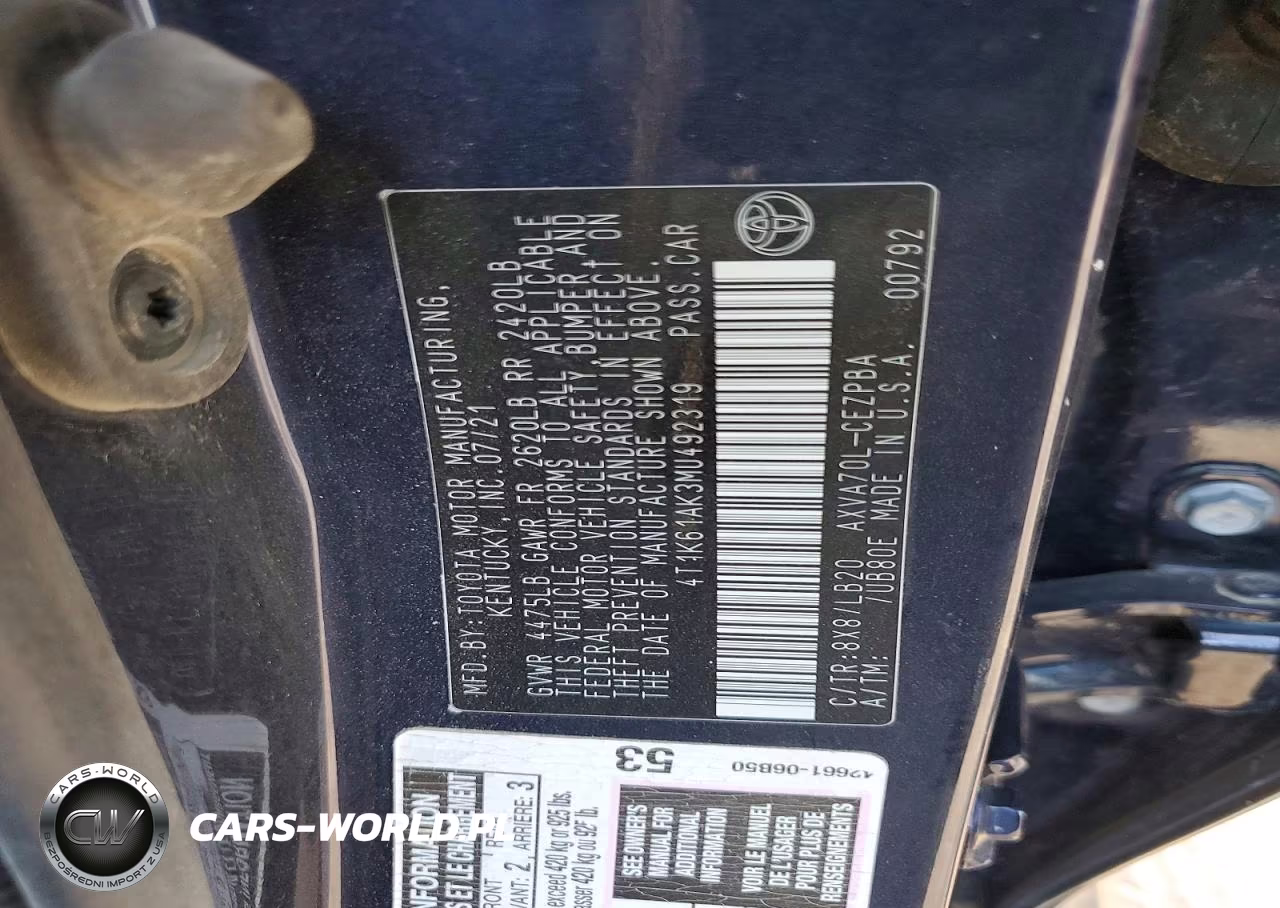 2021 Toyota Camry Xse VIN:4T1K61AK3MU492319 - 12