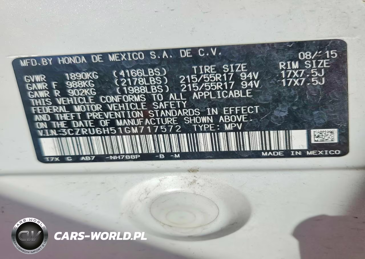 2016 Honda Hr-V Ex VIN:3CZRU6H51GM717572 - 12