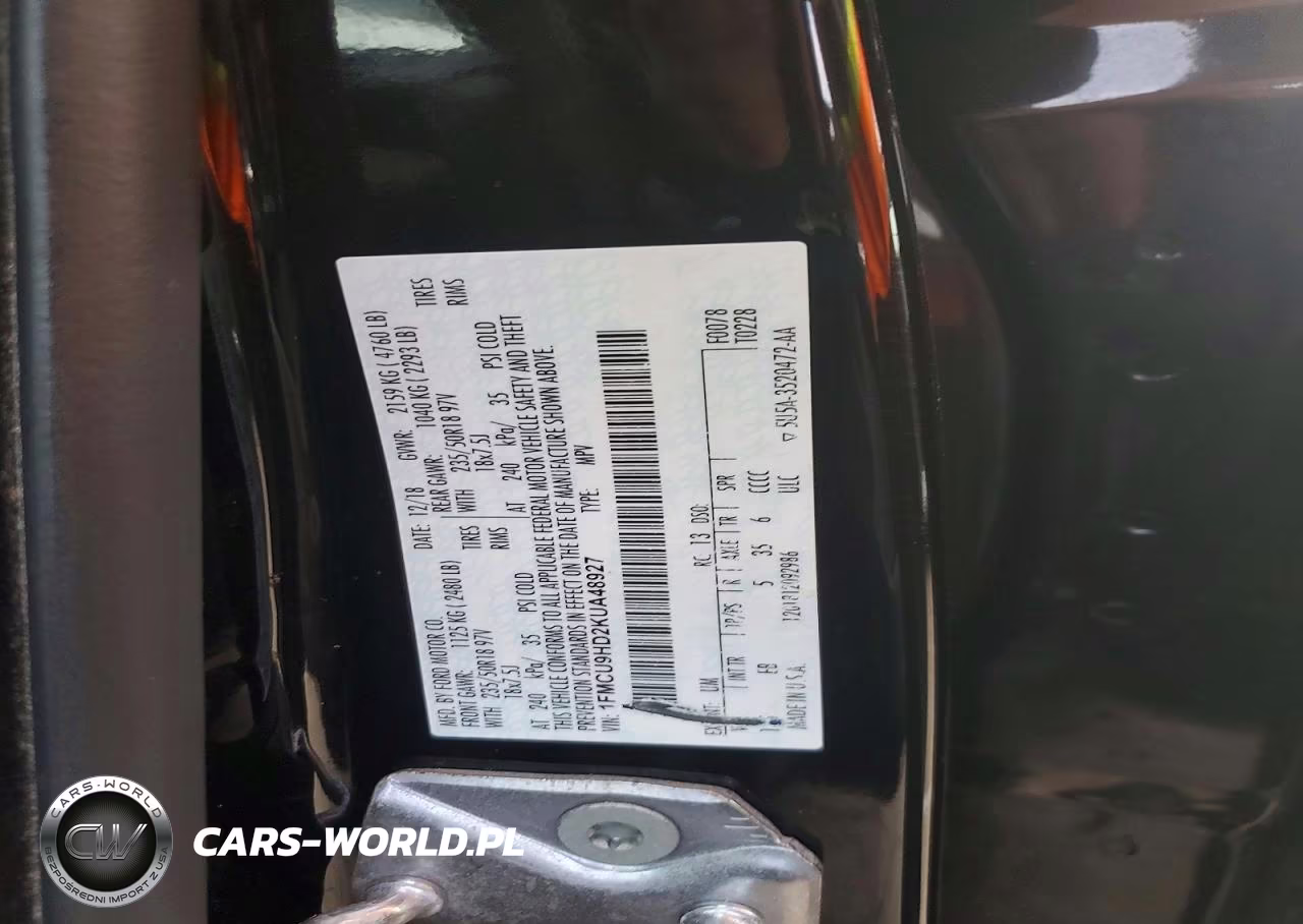 2019 Ford Escape Sel VIN:1FMCU9HD2KUA48927 - 13