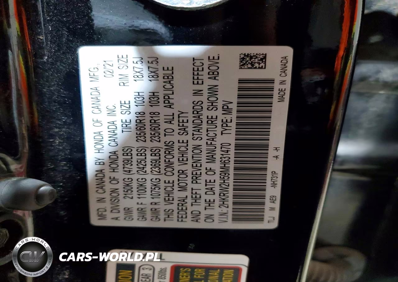 2021 Honda Cr-V Ex VIN:2HKRW2H59MH631470 - 13