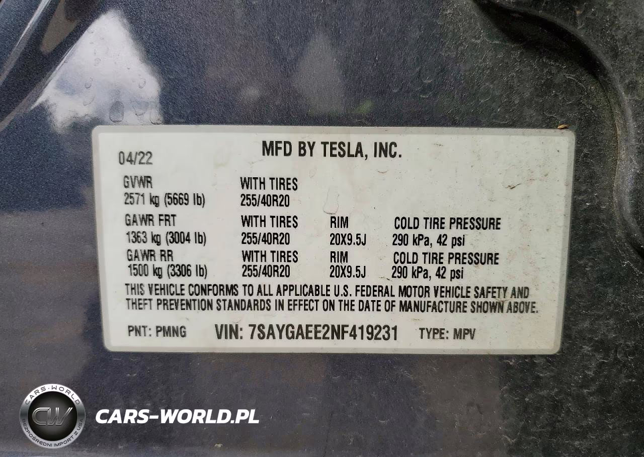2022 Tesla Model Y VIN:7SAYGAEE2NF419231 - 14