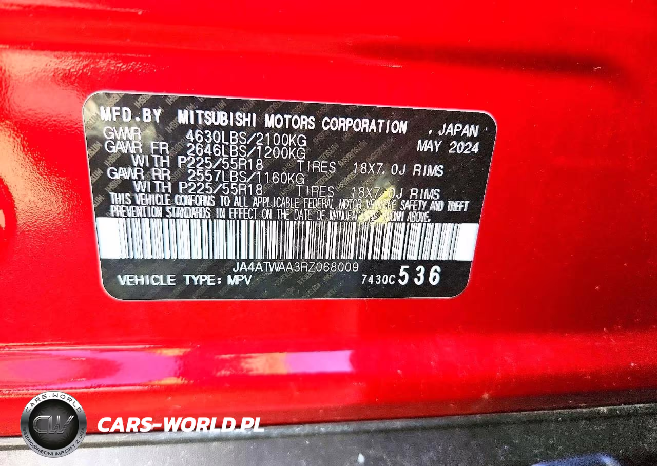 2024 Mitsubishi Eclipse Cross Se VIN:JA4ATWAA3RZ068009 - 13