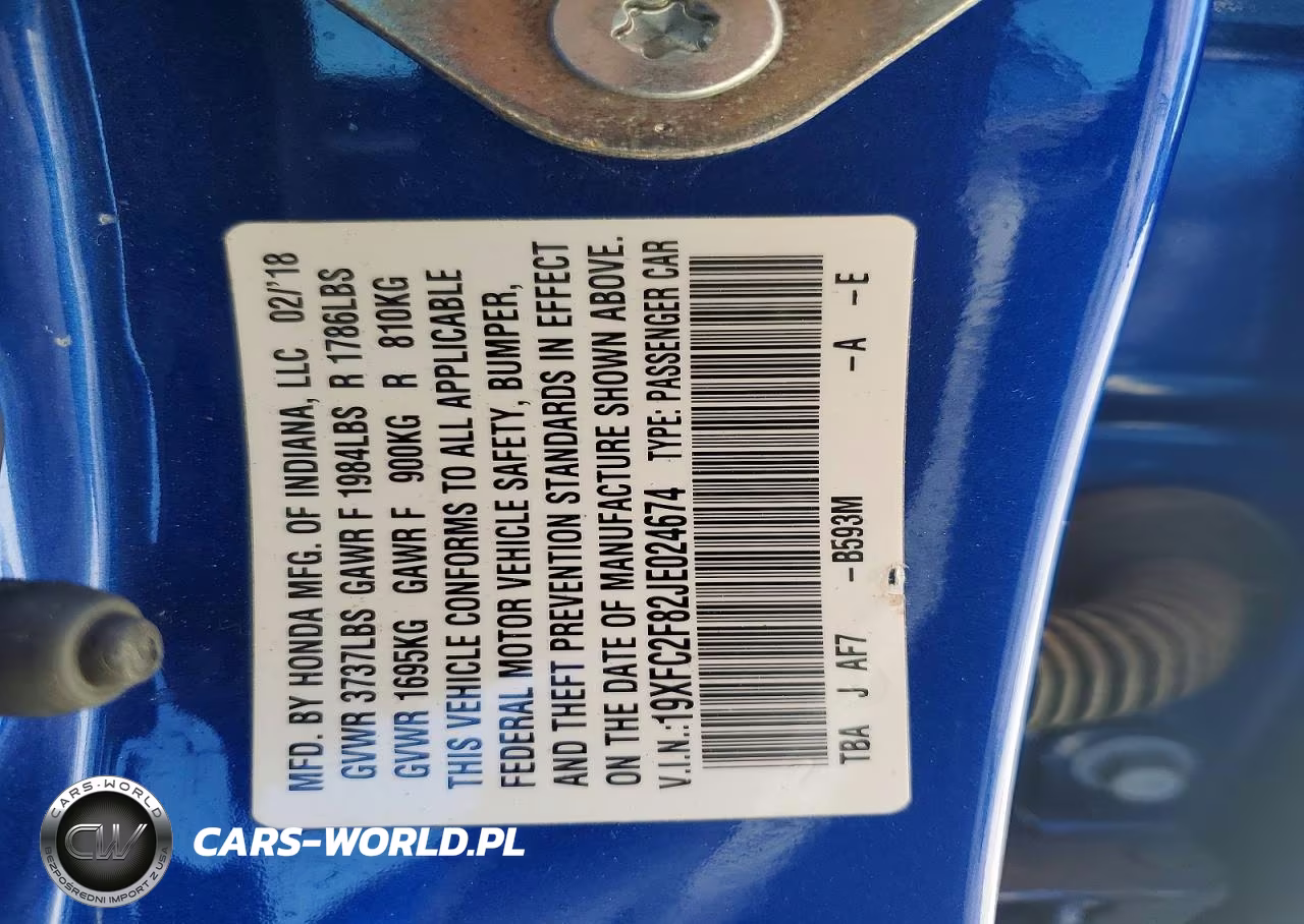 2018 Honda Civic Ex VIN:19XFC2F82JE024674 - 12