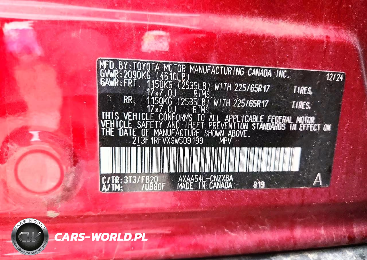 2025 Toyota Rav4 Le VIN:2T3F1RFVXSW509199 - 13
