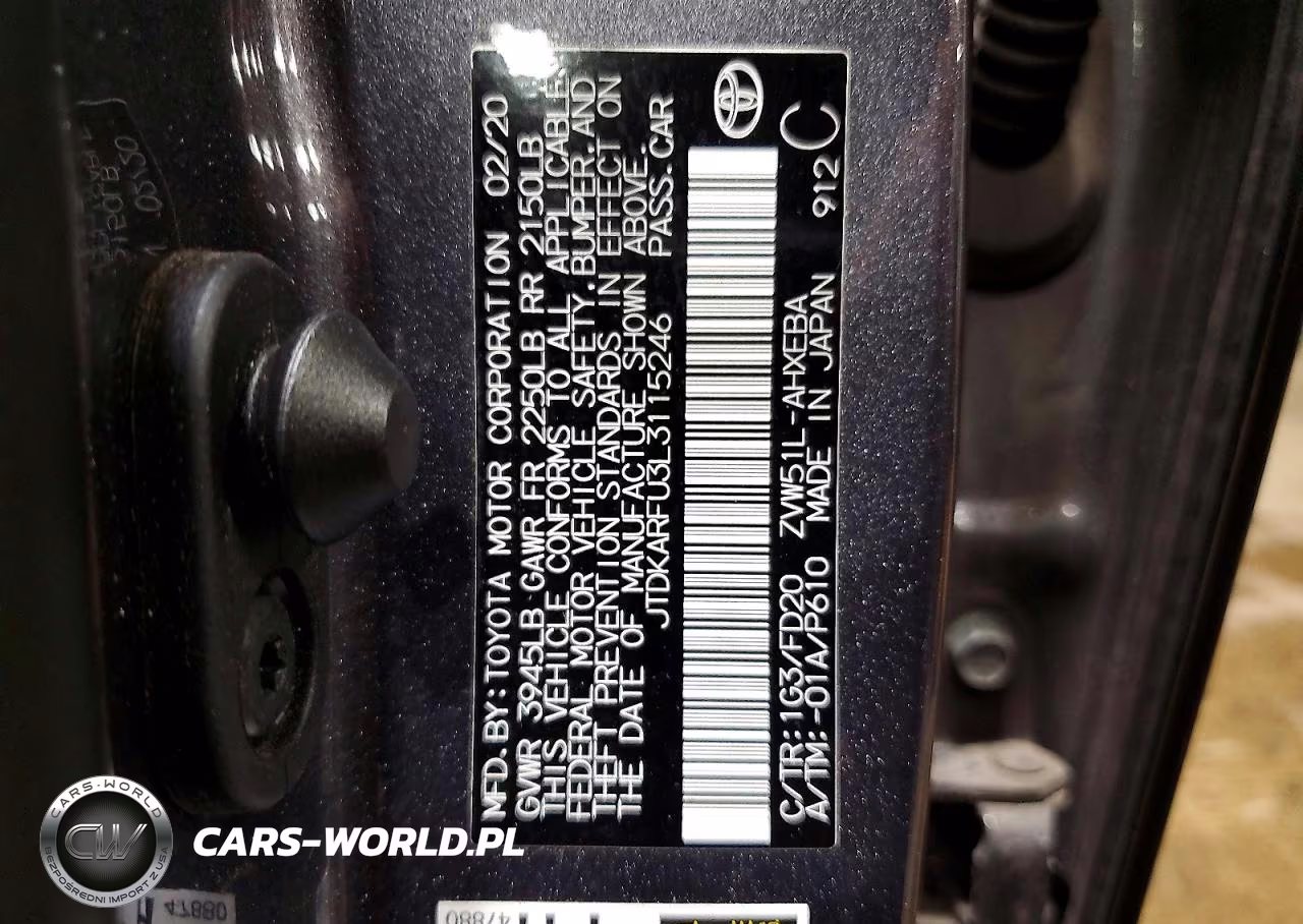 2020 Toyota Prius Le VIN:JTDKARFU3L3115246 - 12