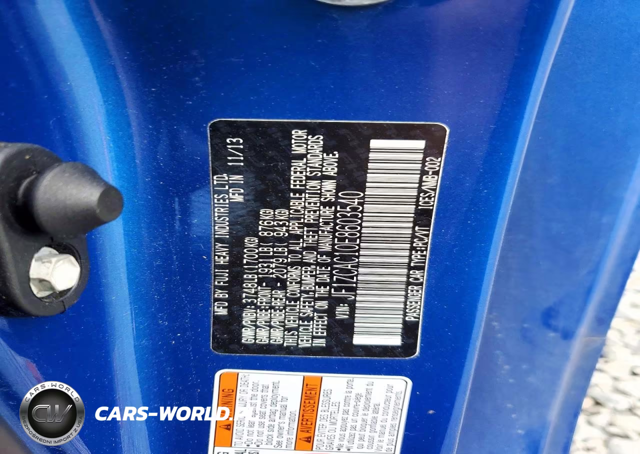 2014 Subaru Brz 2.0 Limited VIN:JF1ZCAC10E8603540 - 12