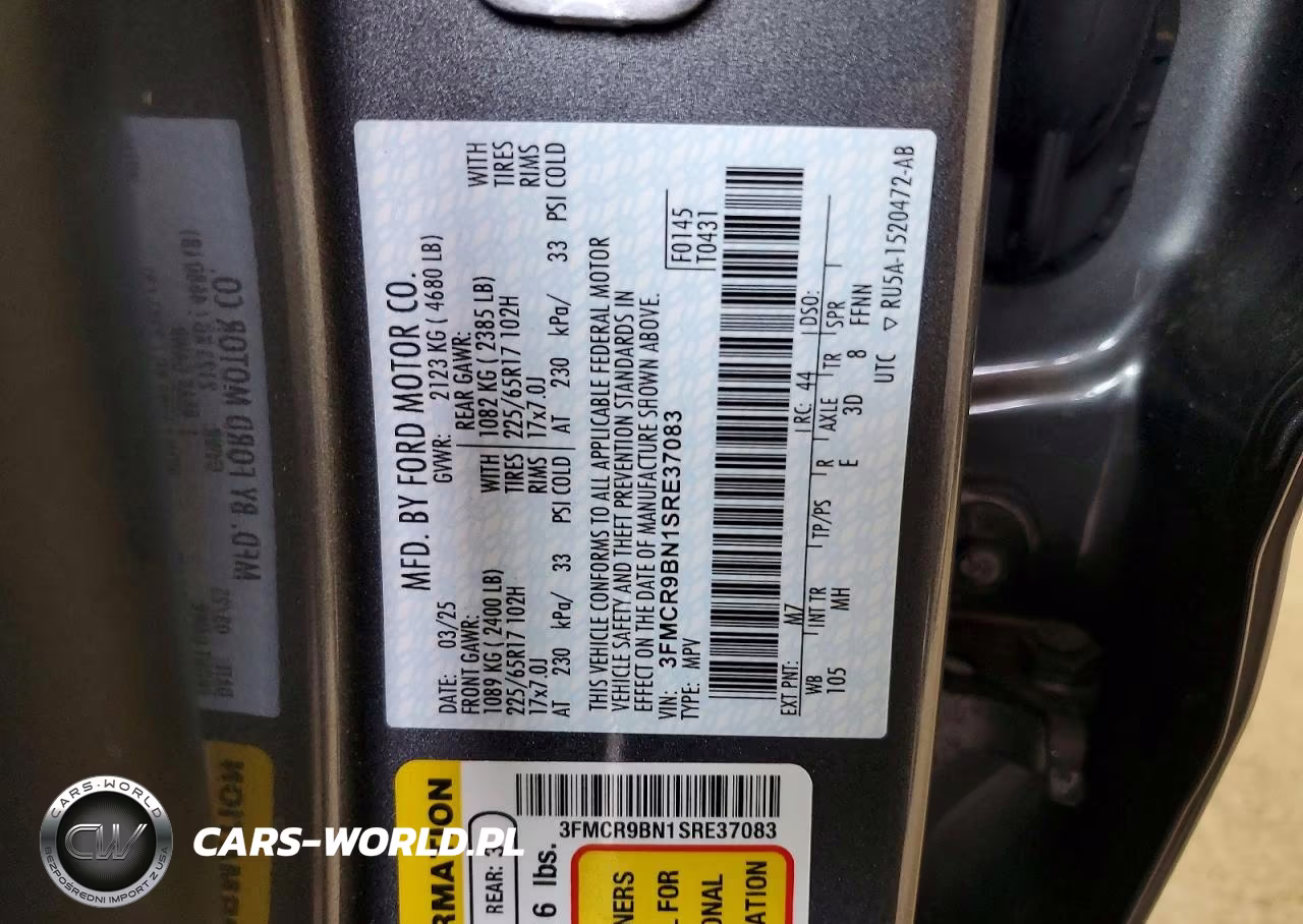 2025 Ford Bronco Sport Big Bend VIN:3FMCR9BN1SRE37083 - 13