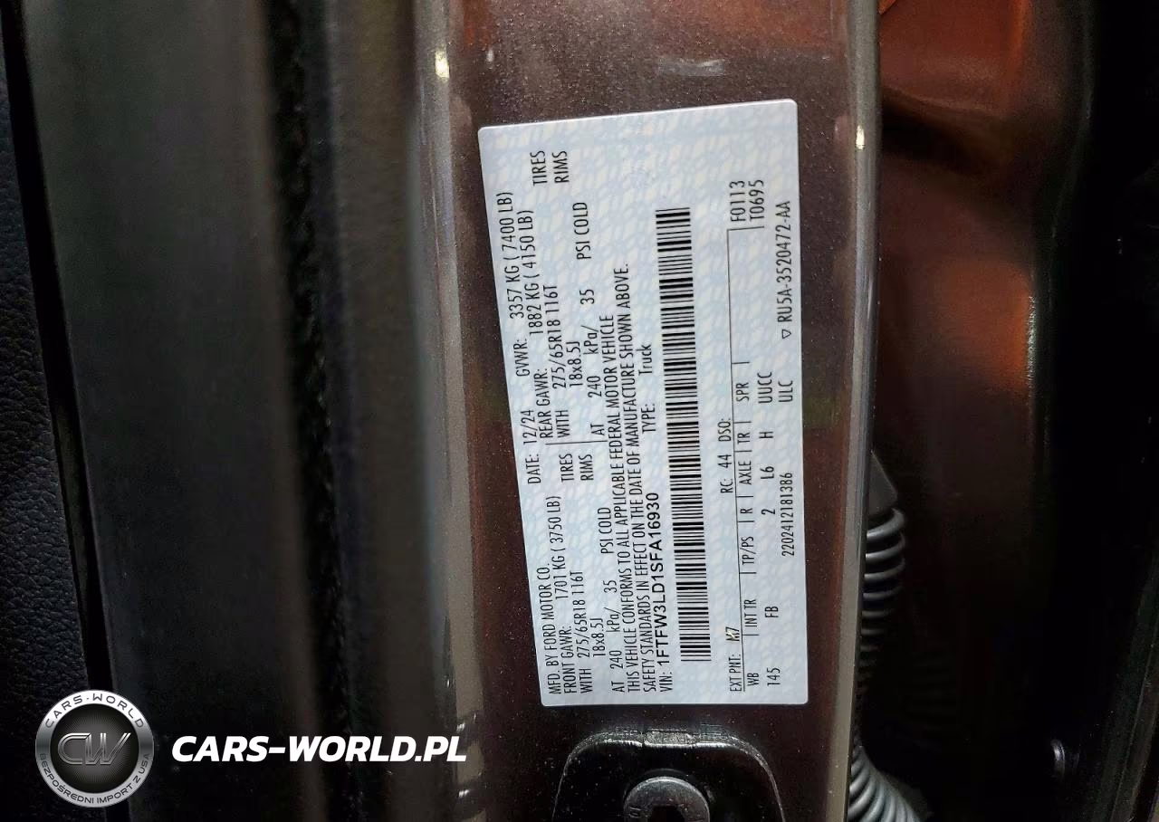 2025 Ford F150 Xlt VIN:1FTFW3LD1SFA16930 - 12