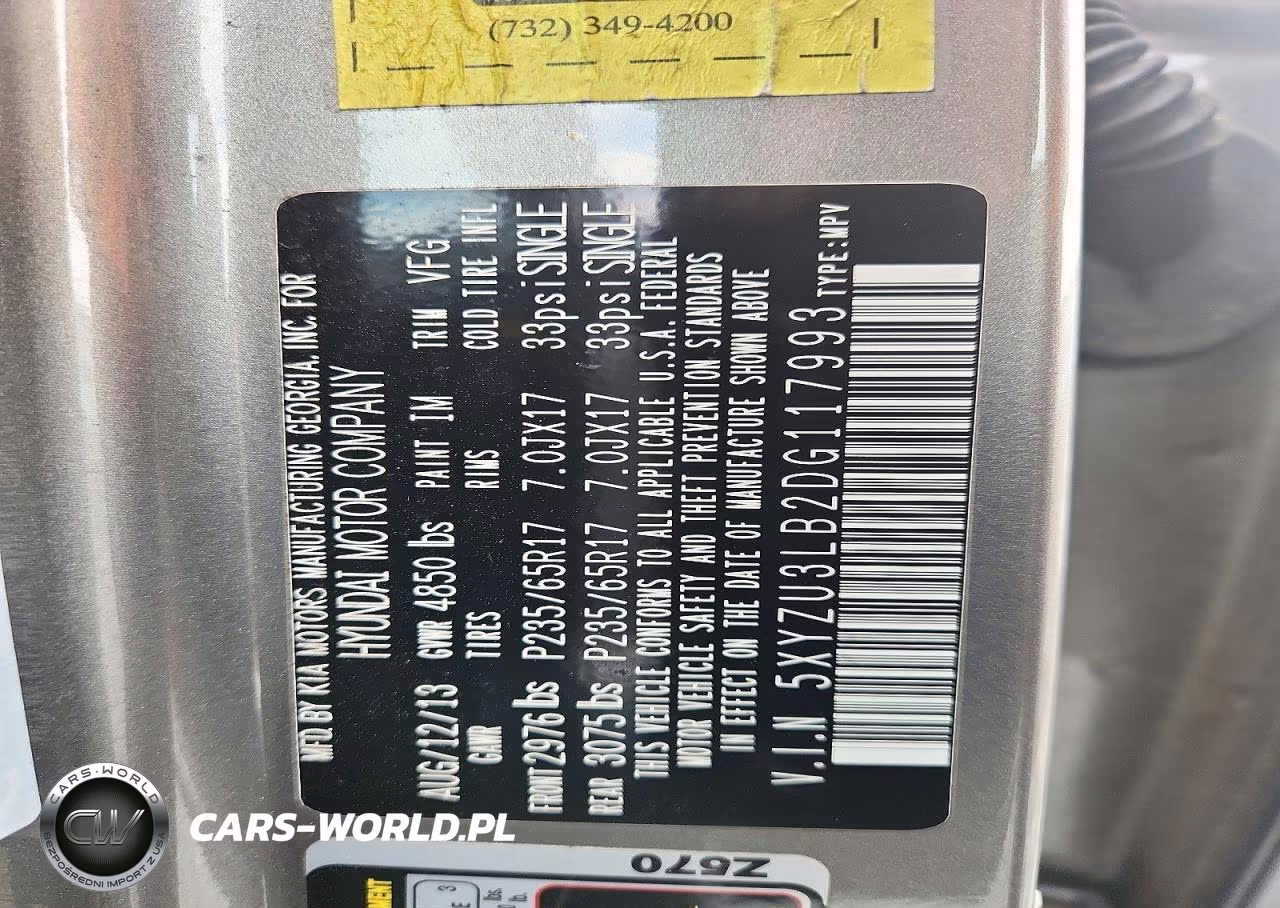 2013 Hyundai Santa Fe Sport 2.4L VIN:5XYZU3LB2DG117993 - 13