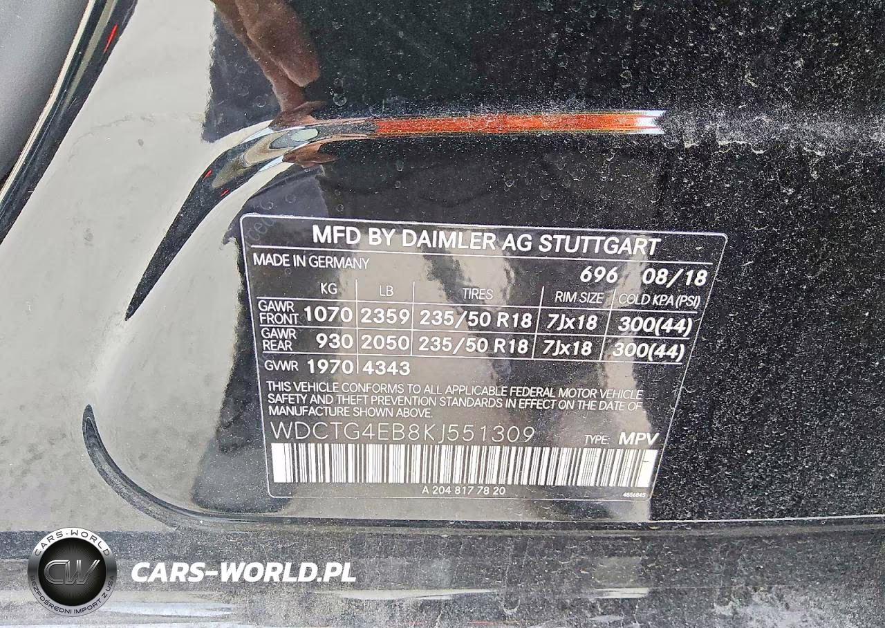 2019 Mercedes-Benz Gla 250 VIN:WDCTG4EB8KJ551309 - 12
