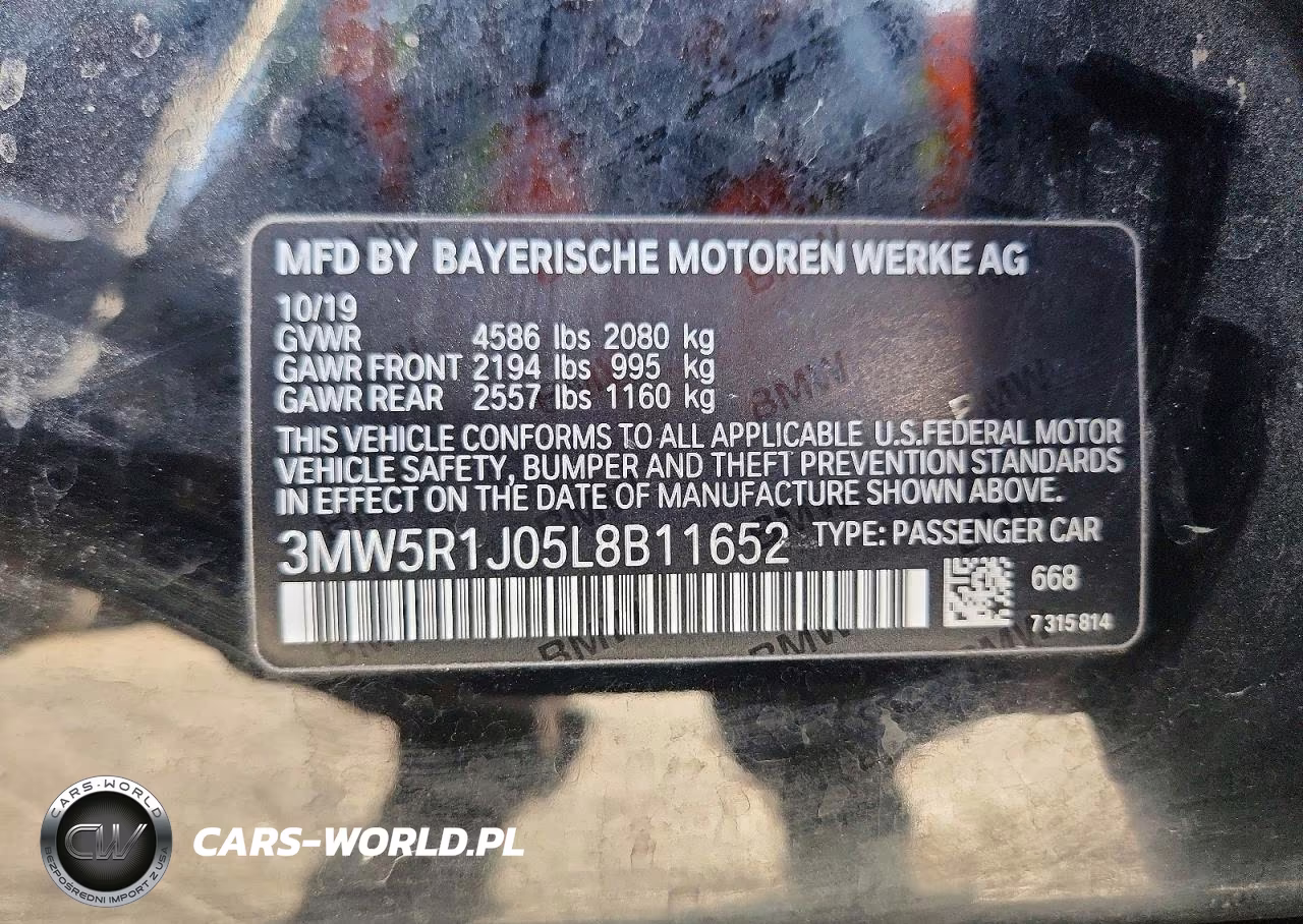 2020 BMW 330I VIN:3MW5R1J05L8B11652 - 13