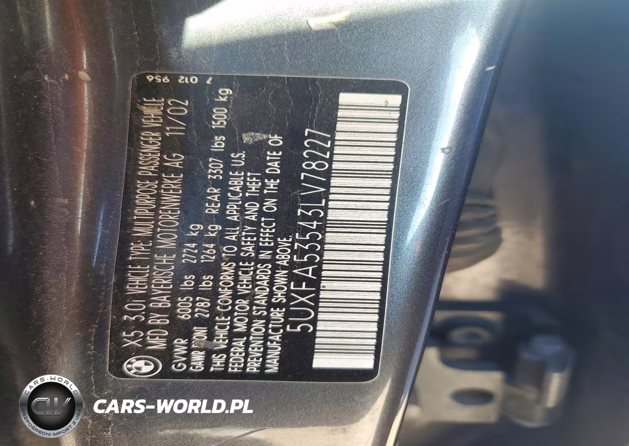 2003 BMW X5 3.0I VIN:5UXFA53543LV78227 - 13