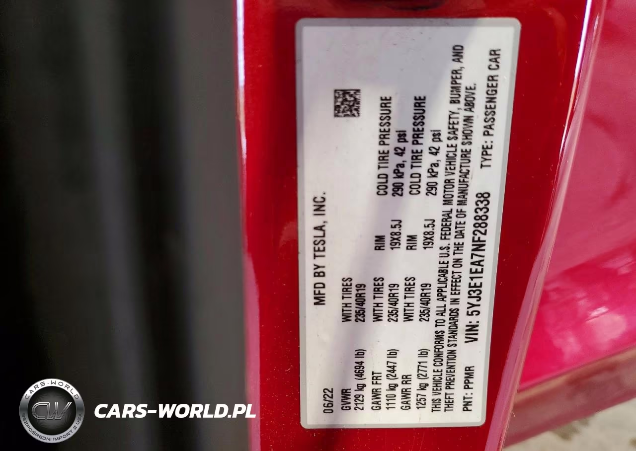 2022 Tesla Model 3 VIN:5YJ3E1EA7NF288338 - 12