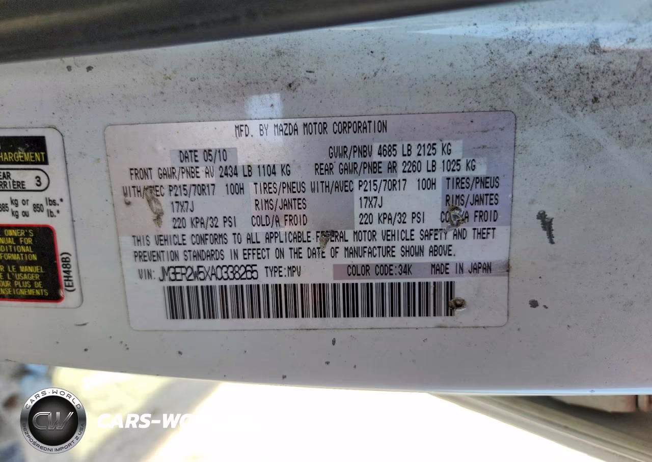 2010 Mazda Cx-7 VIN:JM3ER2W5XA0338265 - 13
